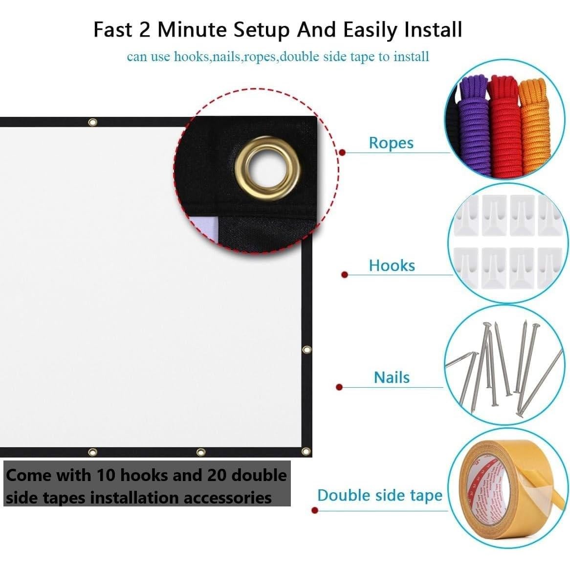 Pantalla de Proyector MOIZ 120" Plegable Doble Cara 16:9