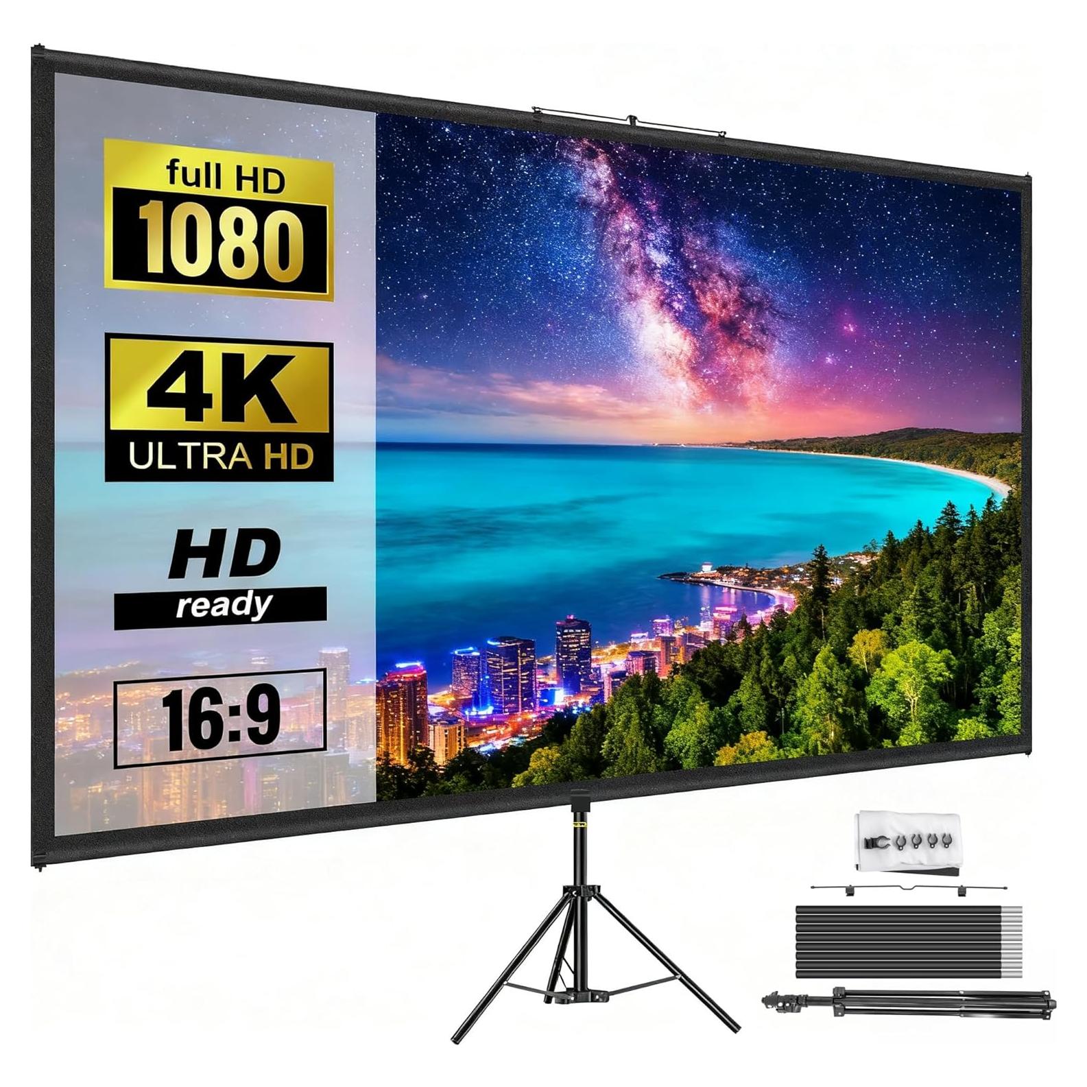 Pantalla de Proyección Portátil 80" 4K TWJouko con Trípode
