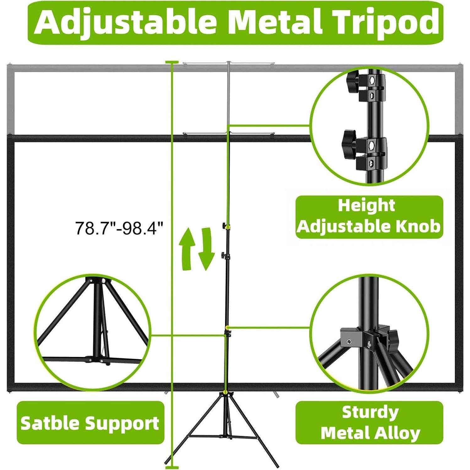 Pantalla de Proyección Portátil 80" 4K TWJouko con Trípode
