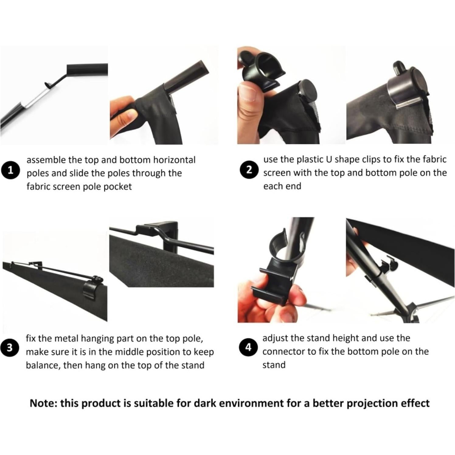 Pantalla de Proyección Portátil 80" 4K TWJouko con Trípode