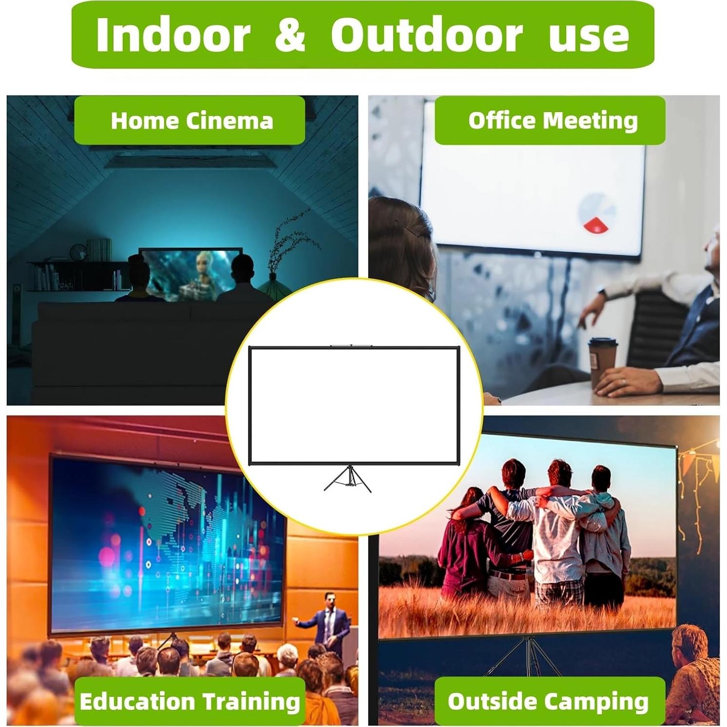 Pantalla de Proyección Portátil 80" 4K TWJouko con Trípode