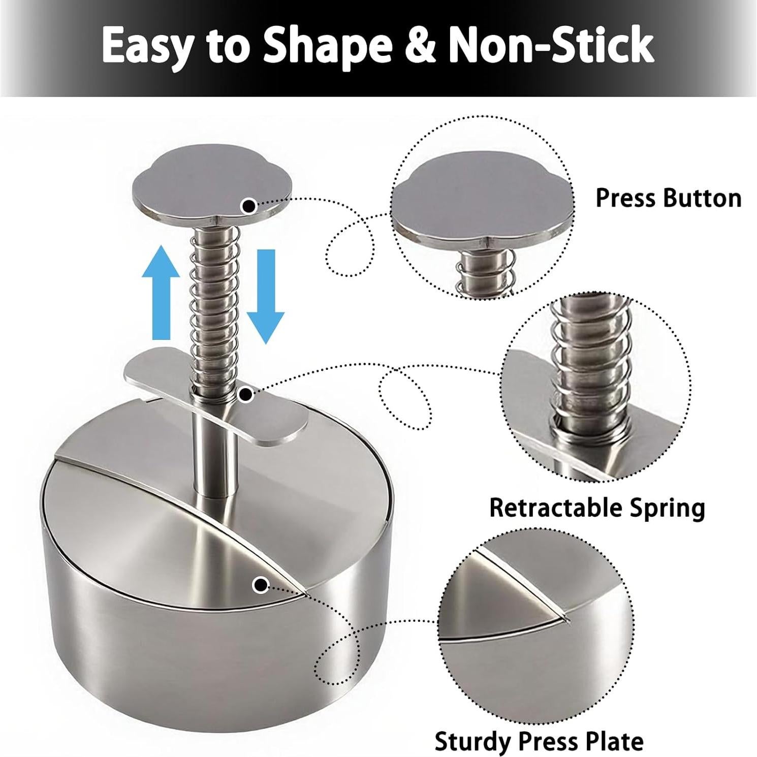Prensa de Hamburguesas Acero Inoxidable 304 con 150 Papeles