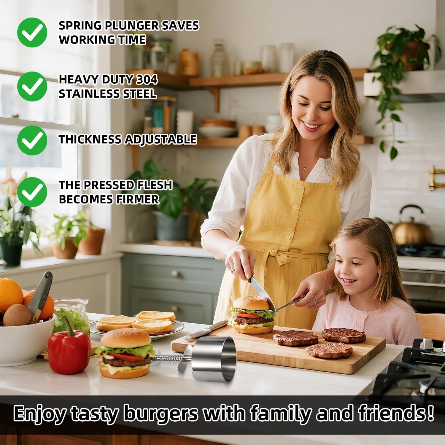 Prensa de Hamburguesas Acero Inoxidable 304 con 150 Papeles