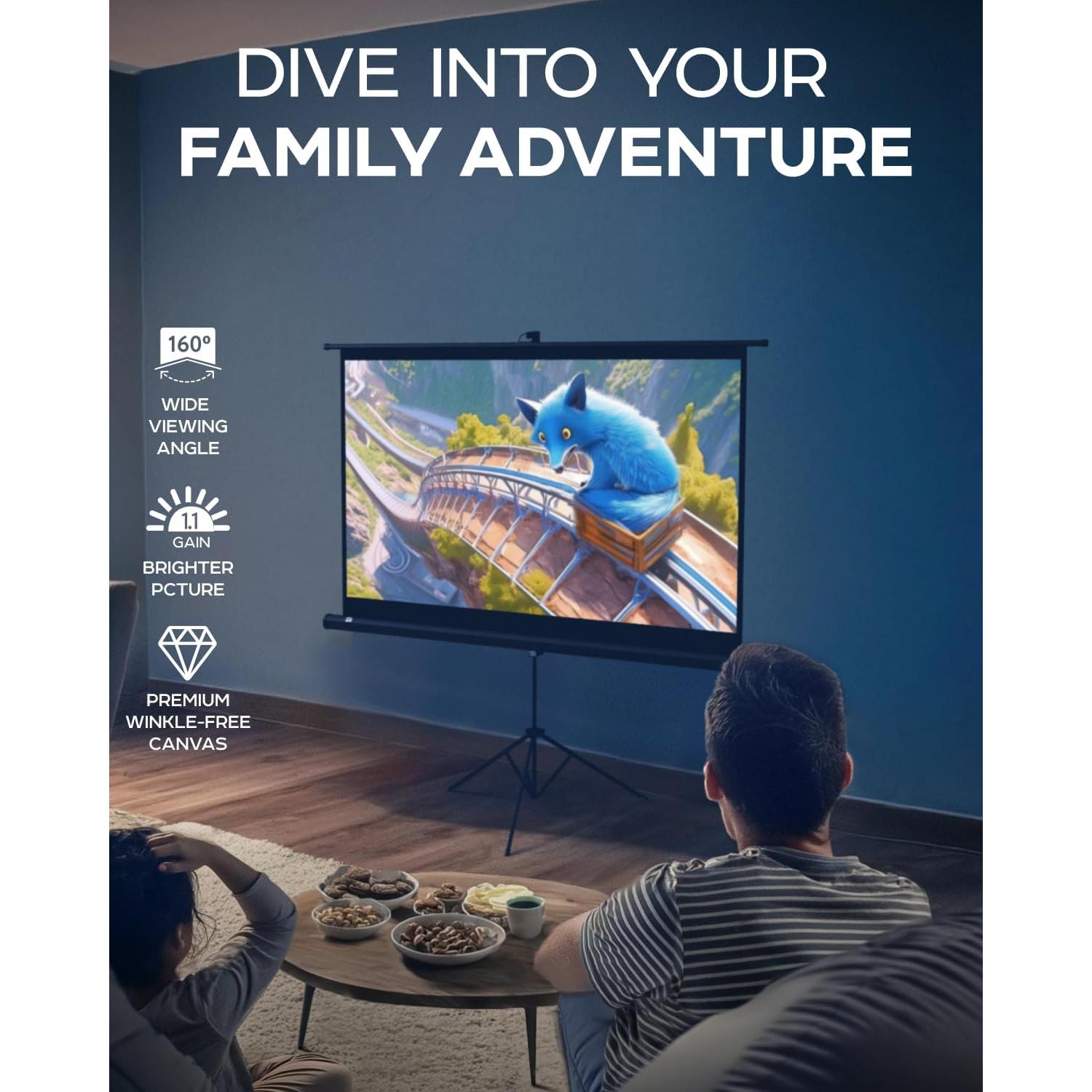 Pantalla de proyector 60" PropVue HD 16:9 con soporte trípode