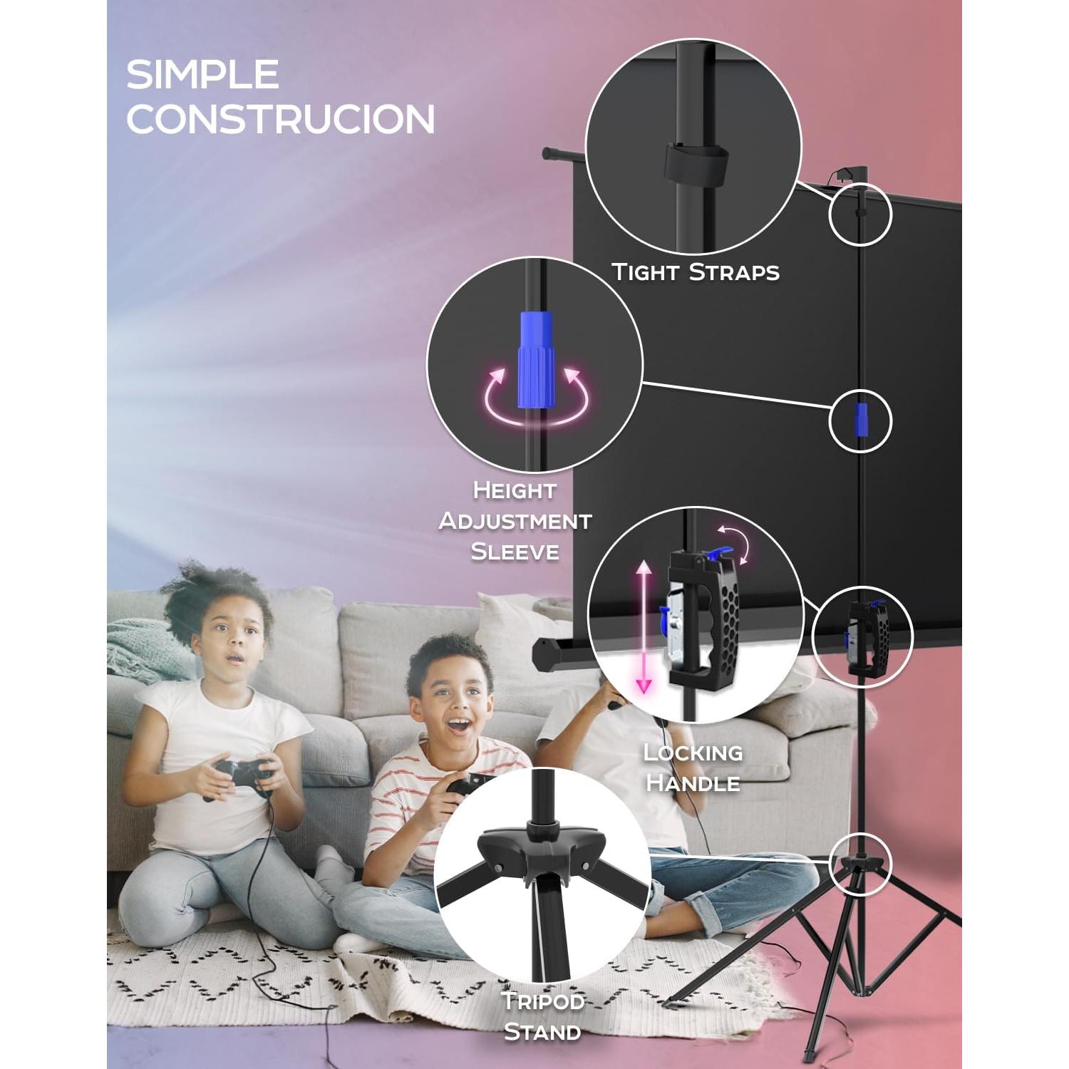 Pantalla de proyector 60" PropVue HD 16:9 con soporte trípode