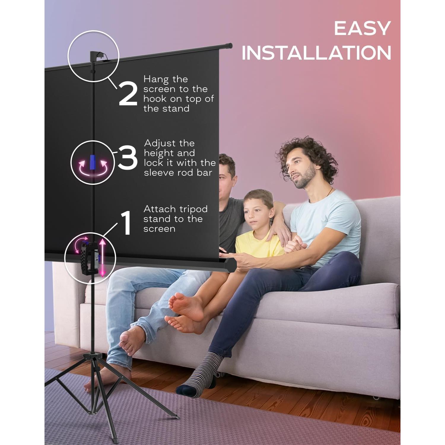 Pantalla de proyector 60" PropVue HD 16:9 con soporte trípode