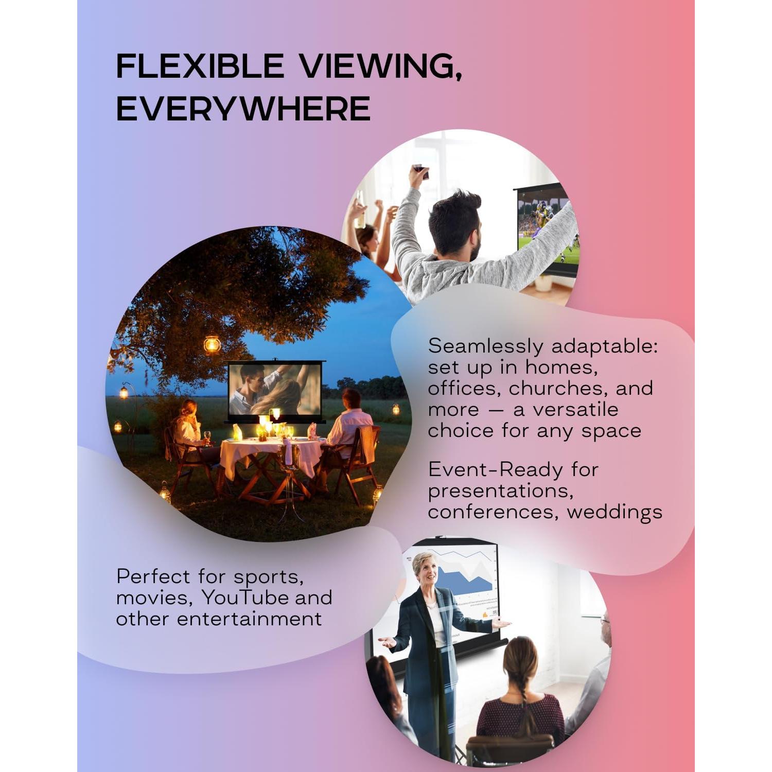 Pantalla de proyector 60" PropVue HD 16:9 con soporte trípode