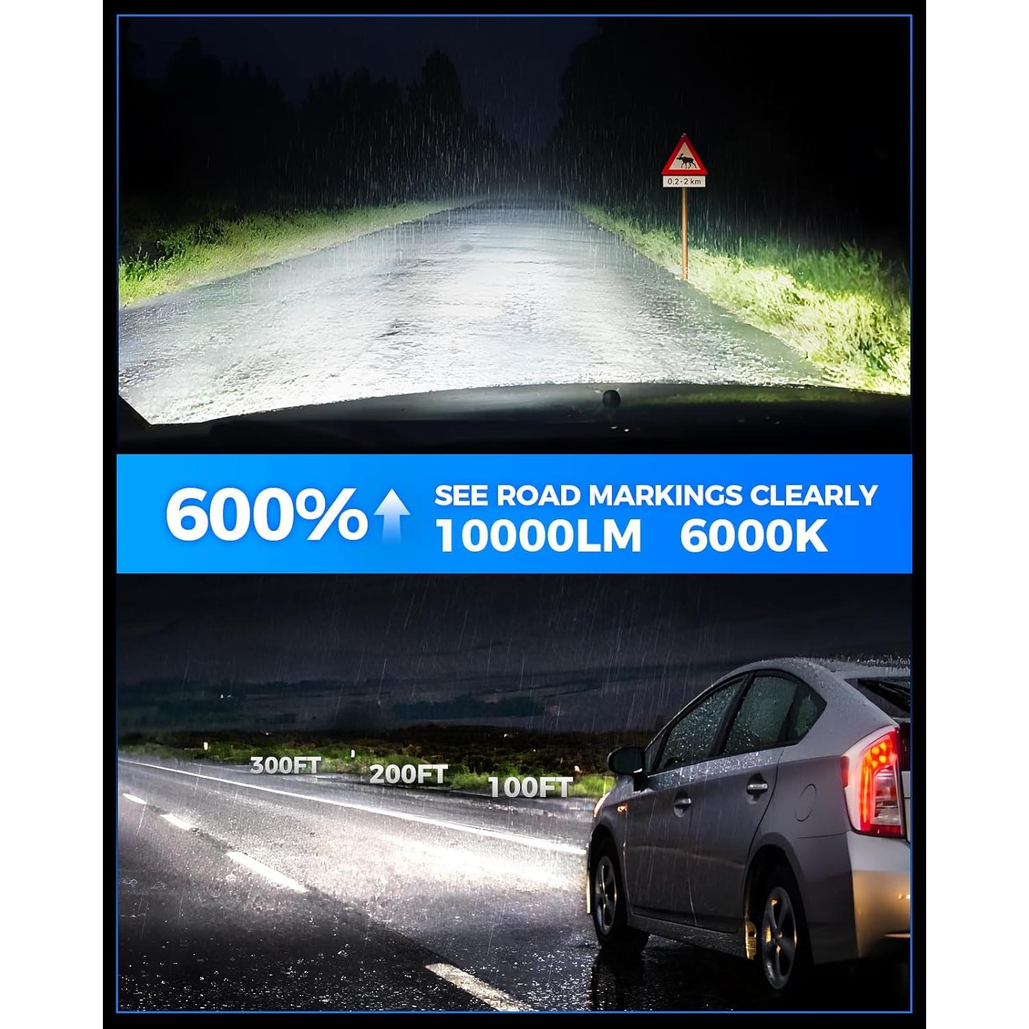 Bombilla LED de Niebla Marsauto H11/H8 10000 Lúmenes 6000K