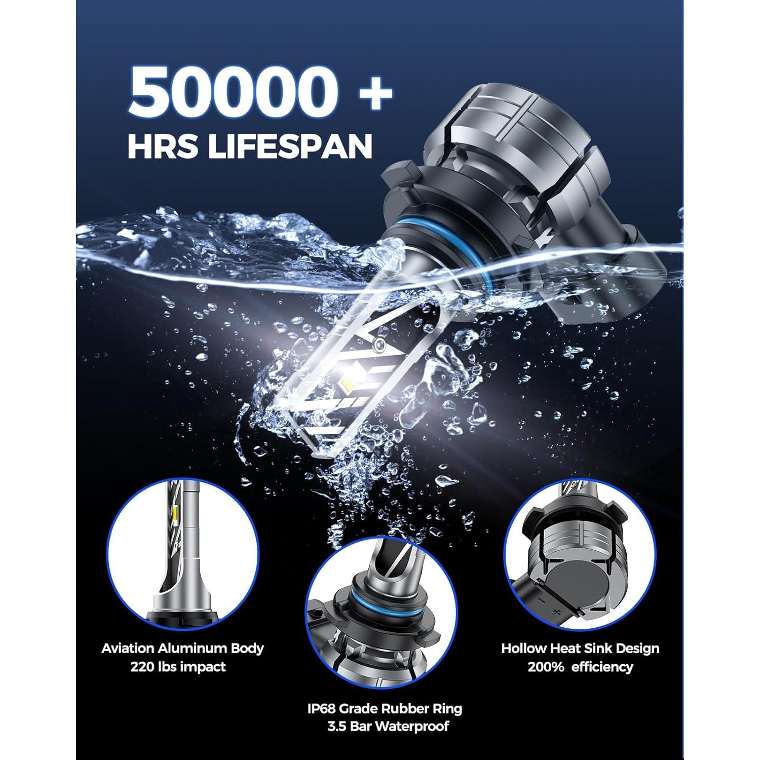 Bombillas LED de Niebla Marsauto 9006 26W 6500K Paquete de 2