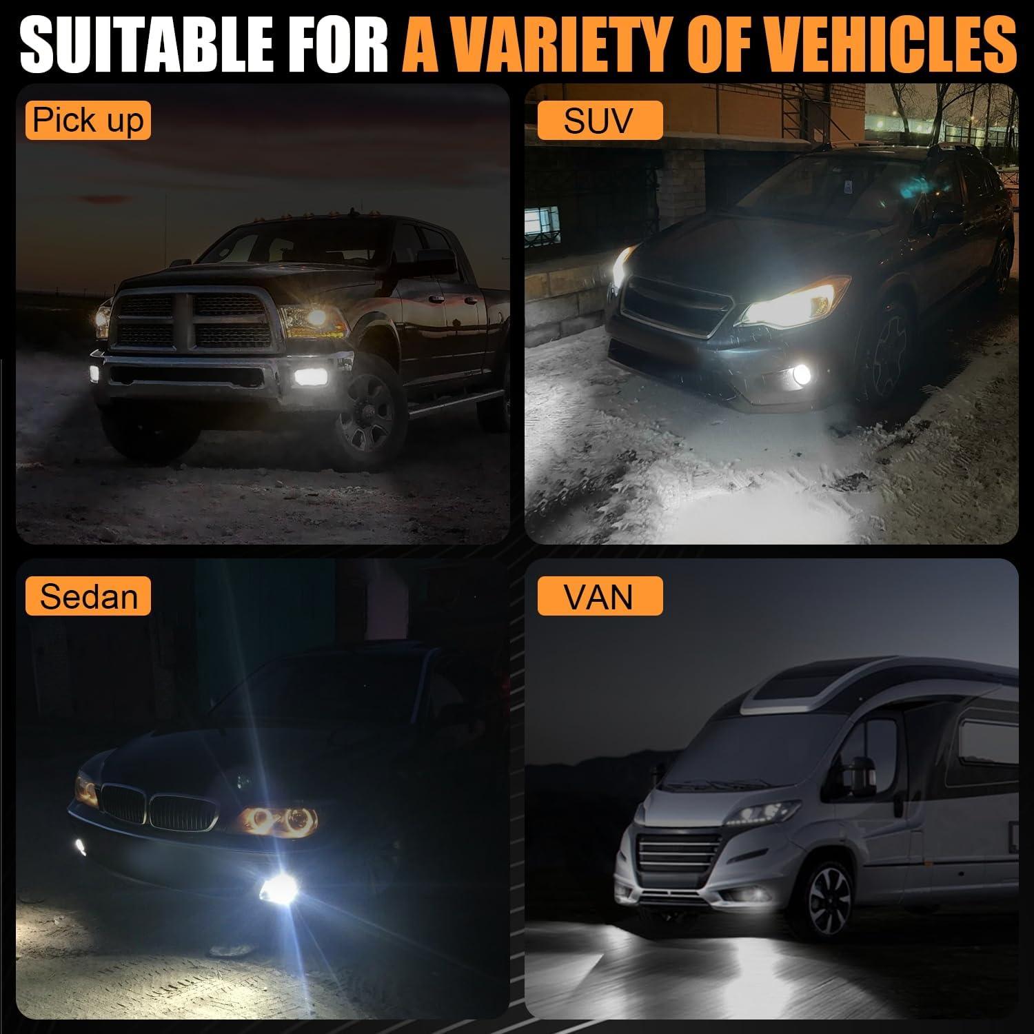 Bombillas LED H11 iFunyLED 6500K Luz de Niebla Paquete 2