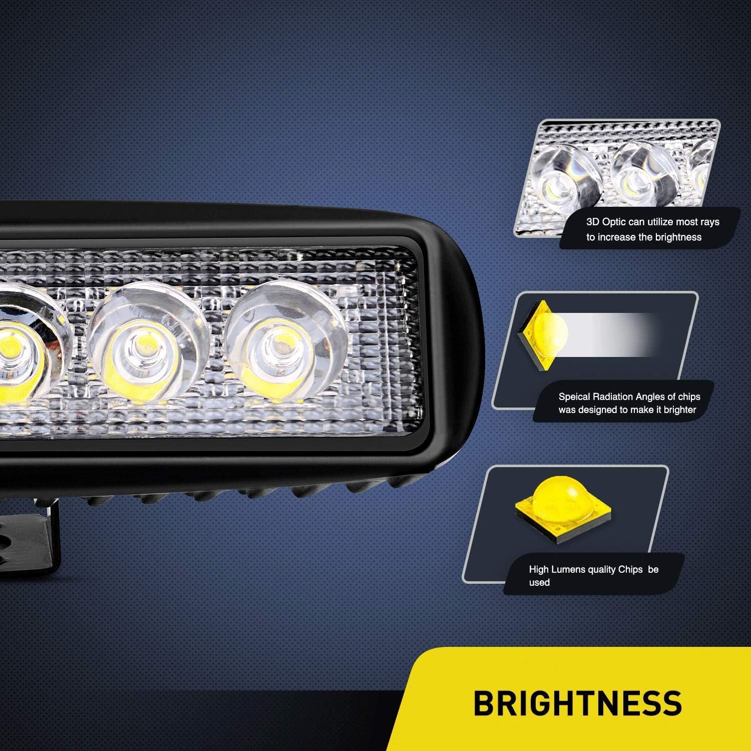Luces LED Nilight 18W Spot con Kit de Cableado Off Road