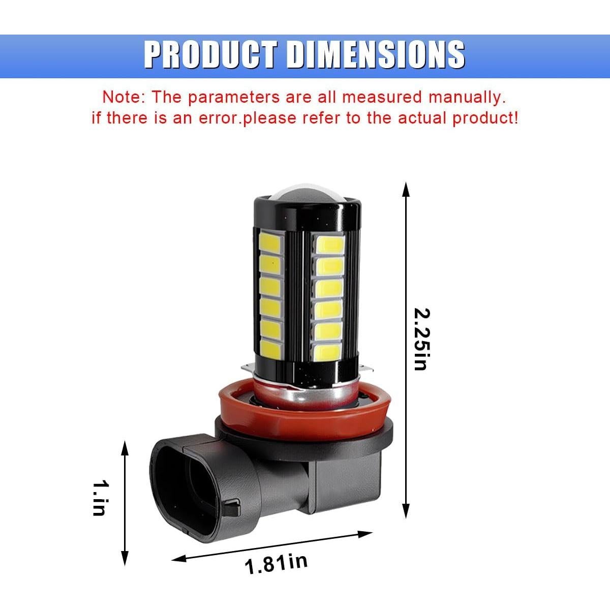 2 Bombillas Antiniebla LED H11 GAOLAOSY 1500 Lúmenes 6500K