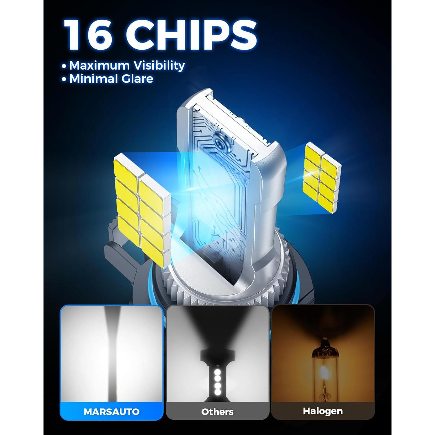 Bombillas LED de Niebla Marsauto G2S 5202 6000K 10000 Lúmenes