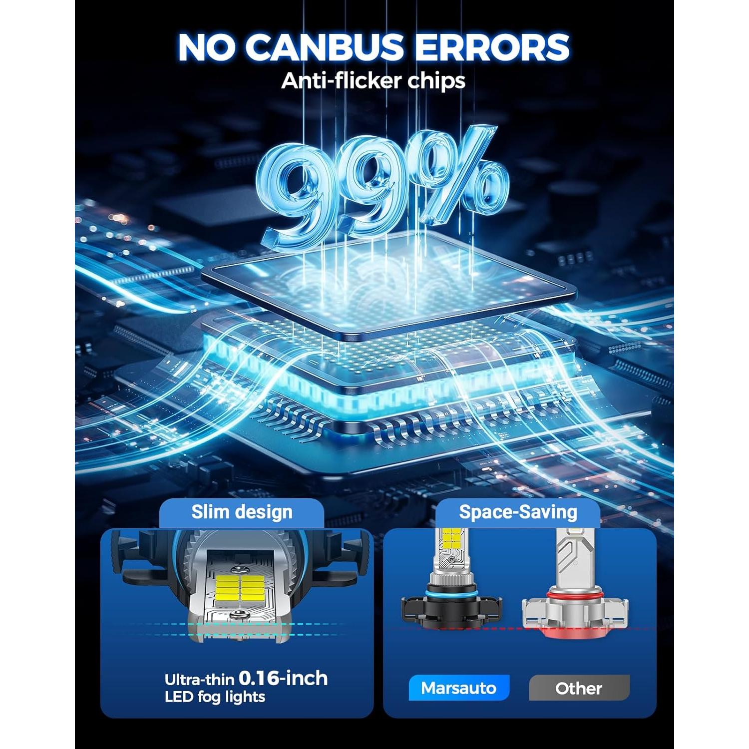 Bombillas LED de Niebla Marsauto G2S 5202 6000K 10000 Lúmenes