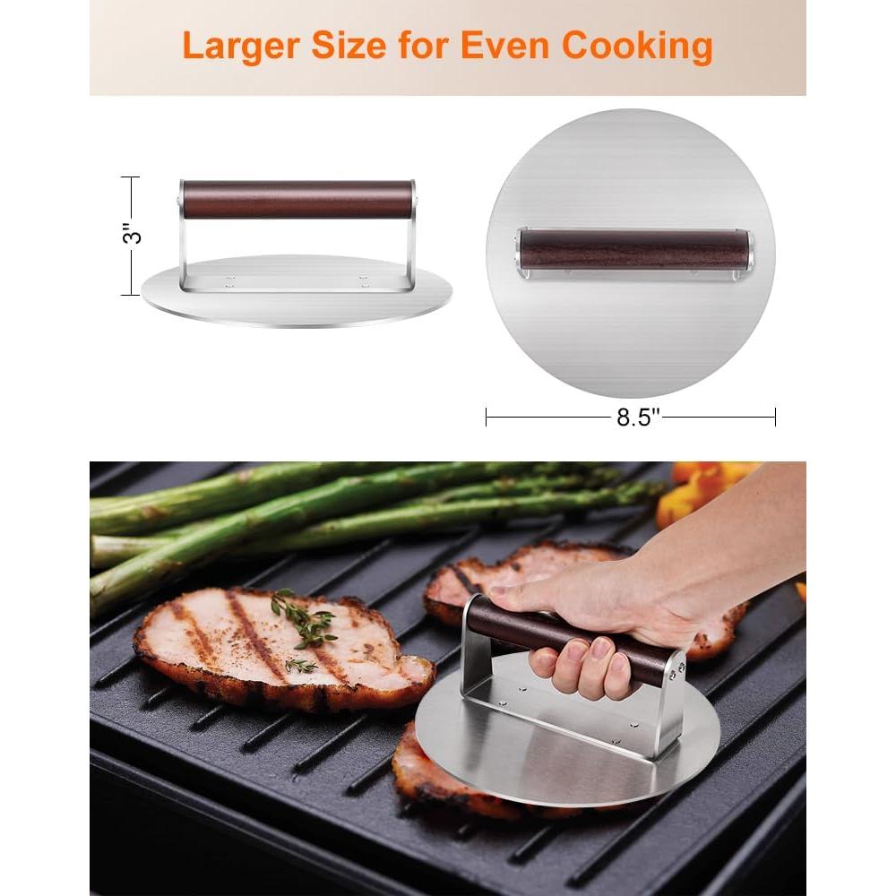 Prensa para Hamburguesas Brigii BP03, Acero Inoxidable 1.13kg