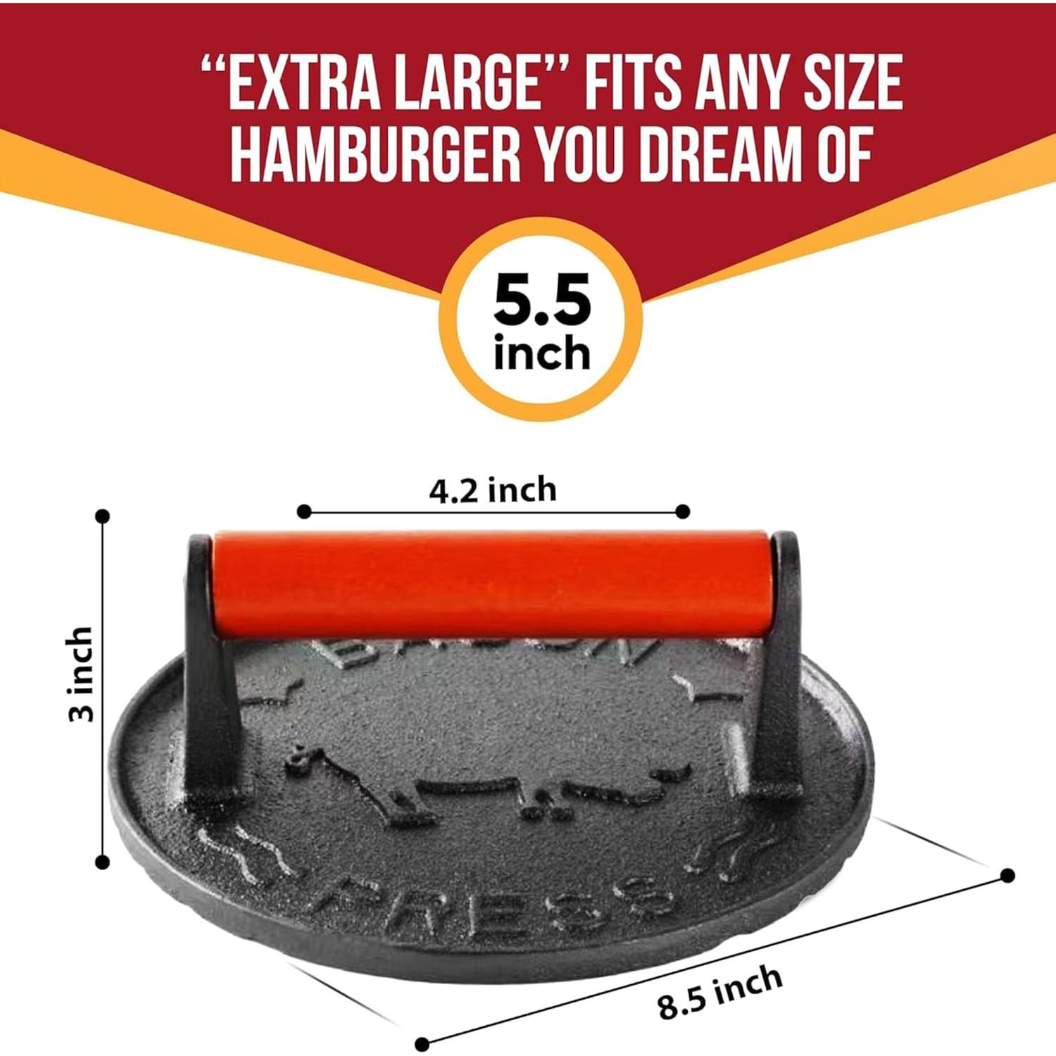 Prensa para Hamburguesas de Hierro Fundido OMGWYSIWYG 18.3 cm