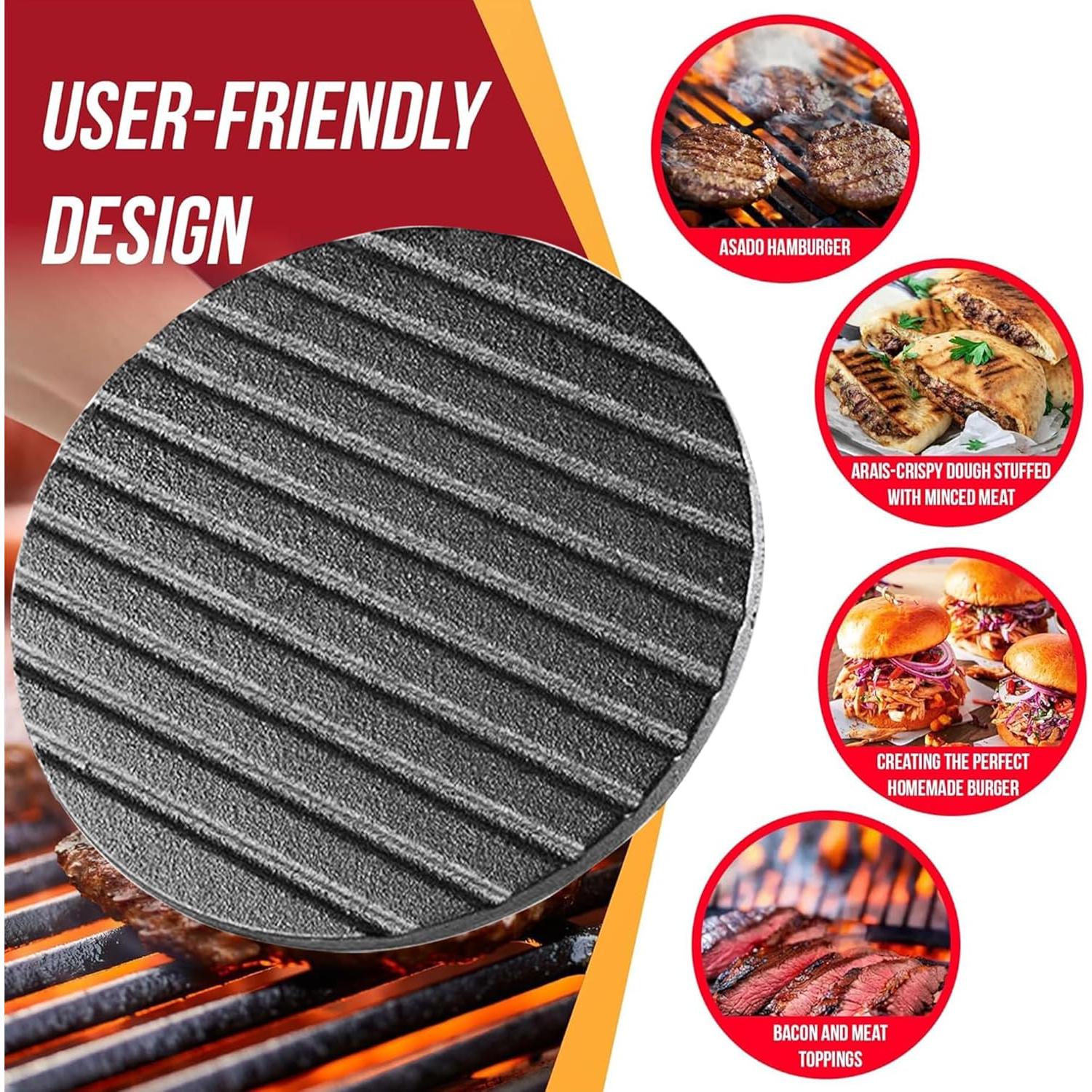 Prensa para Hamburguesas de Hierro Fundido OMGWYSIWYG 18.3 cm