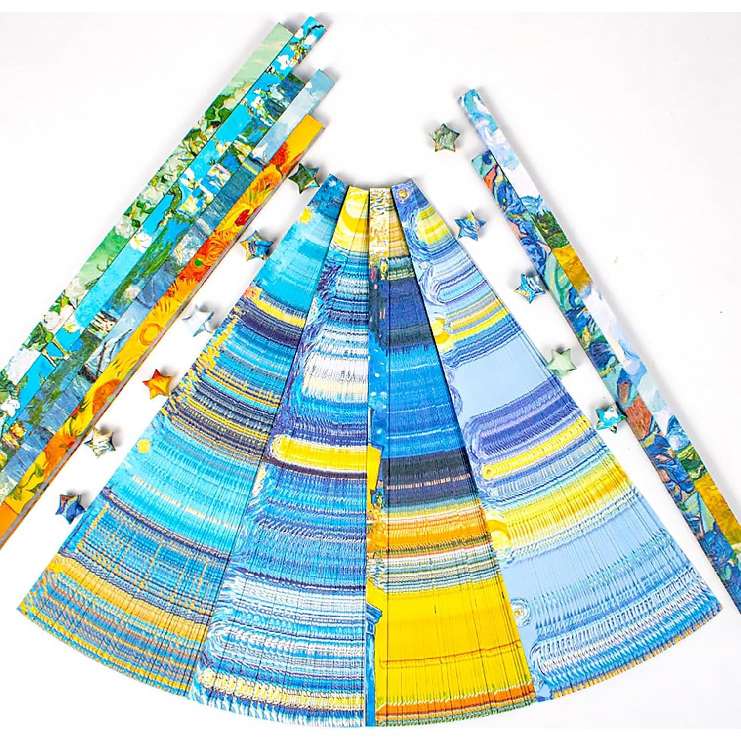 Kit de Tiras de Papel Origami Van G Star - 600 Hojas Doble Cara