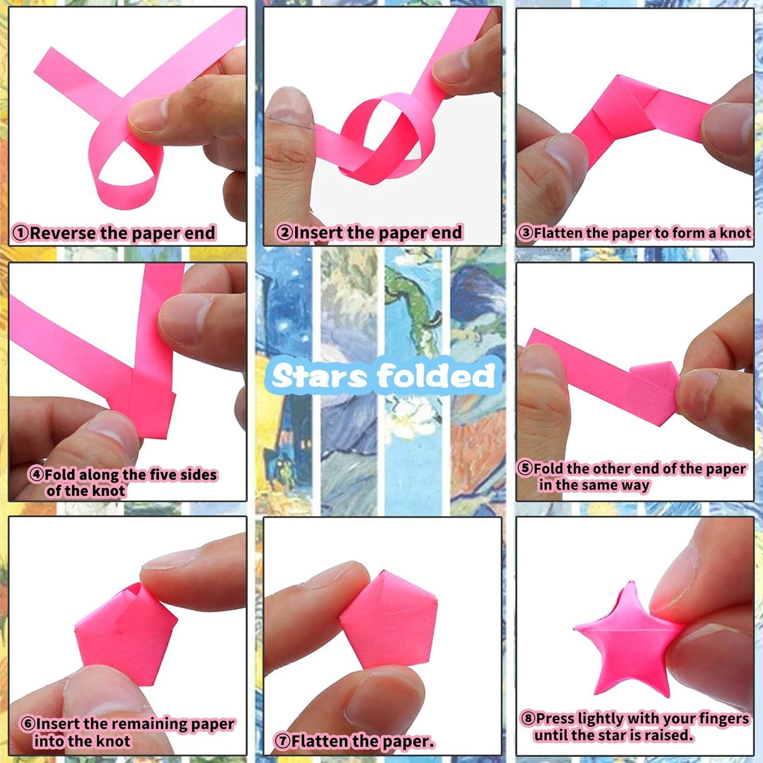 Kit de Tiras de Papel Origami Van G Star - 600 Hojas Doble Cara