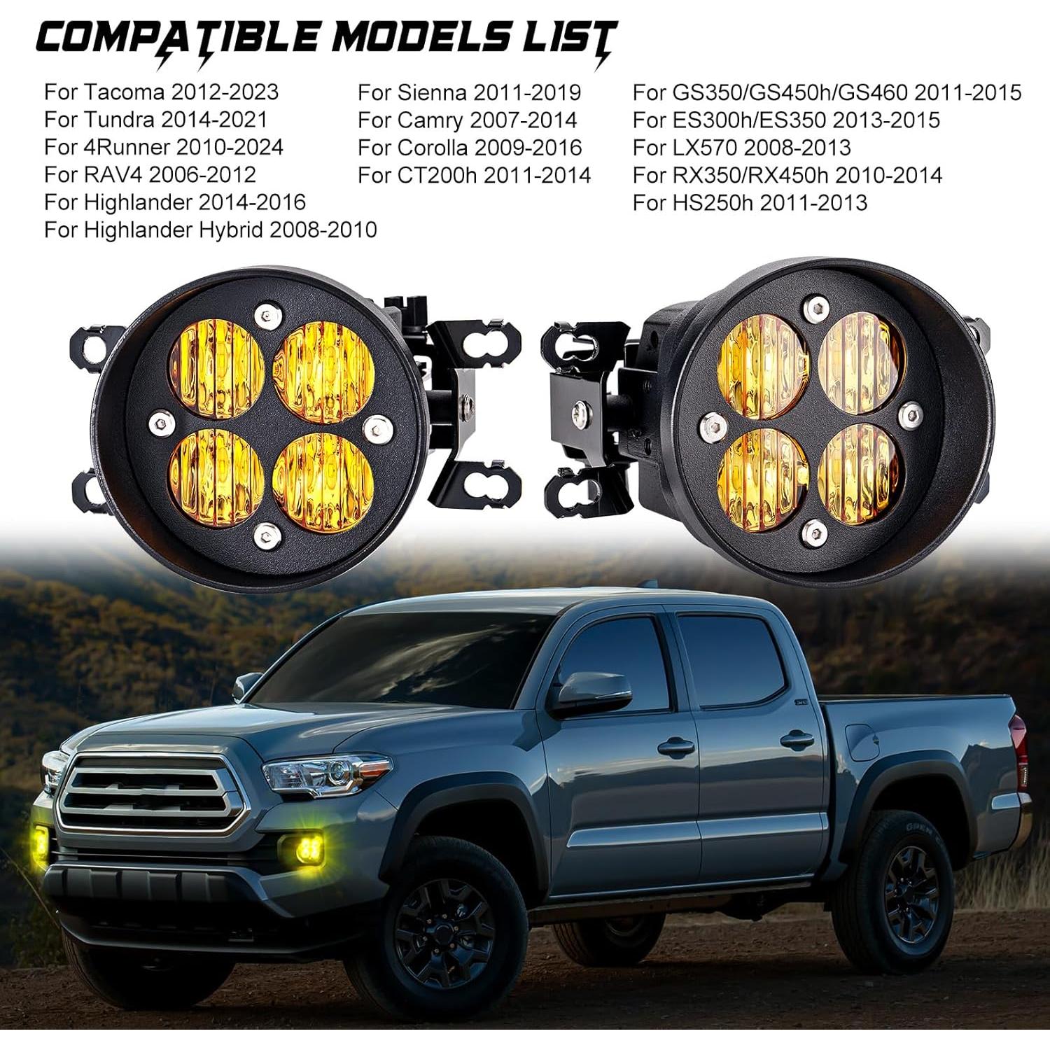 Luces de Niebla LED AUYICH Amarillas para Tacoma 2012-2023