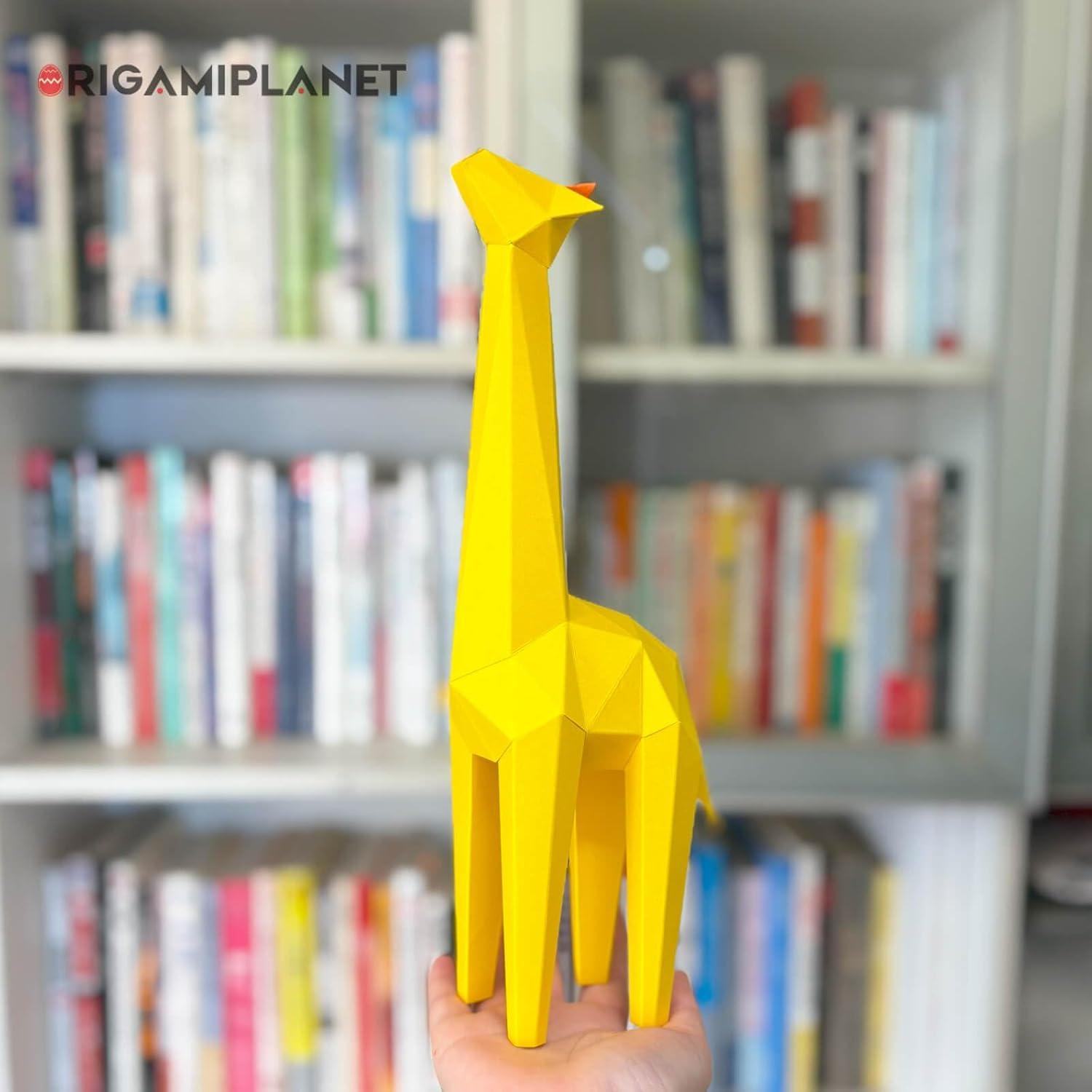 Kit de Artesanía en Papel 3D Giraffe OrigamiPlanet - DIY Decoración