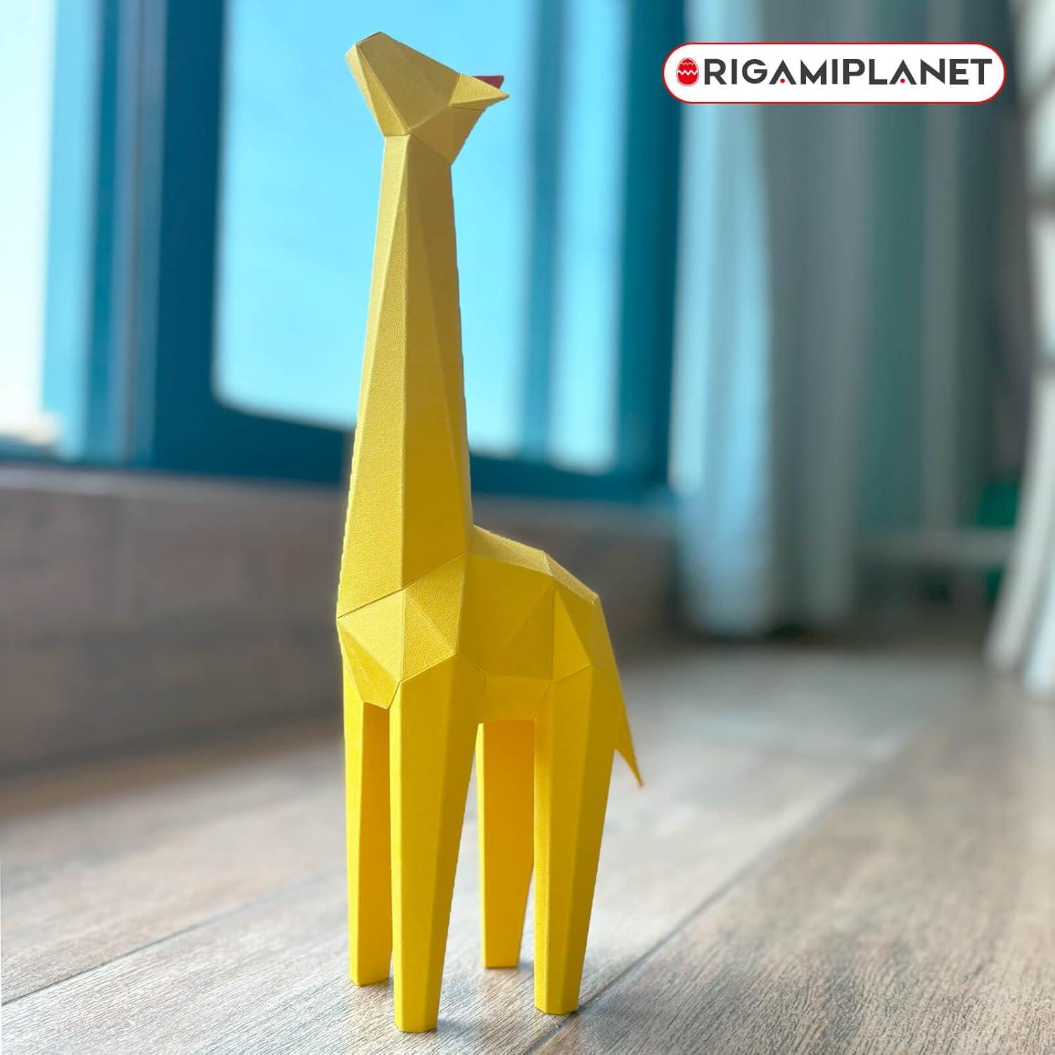 Kit de Artesanía en Papel 3D Giraffe OrigamiPlanet - DIY Decoración