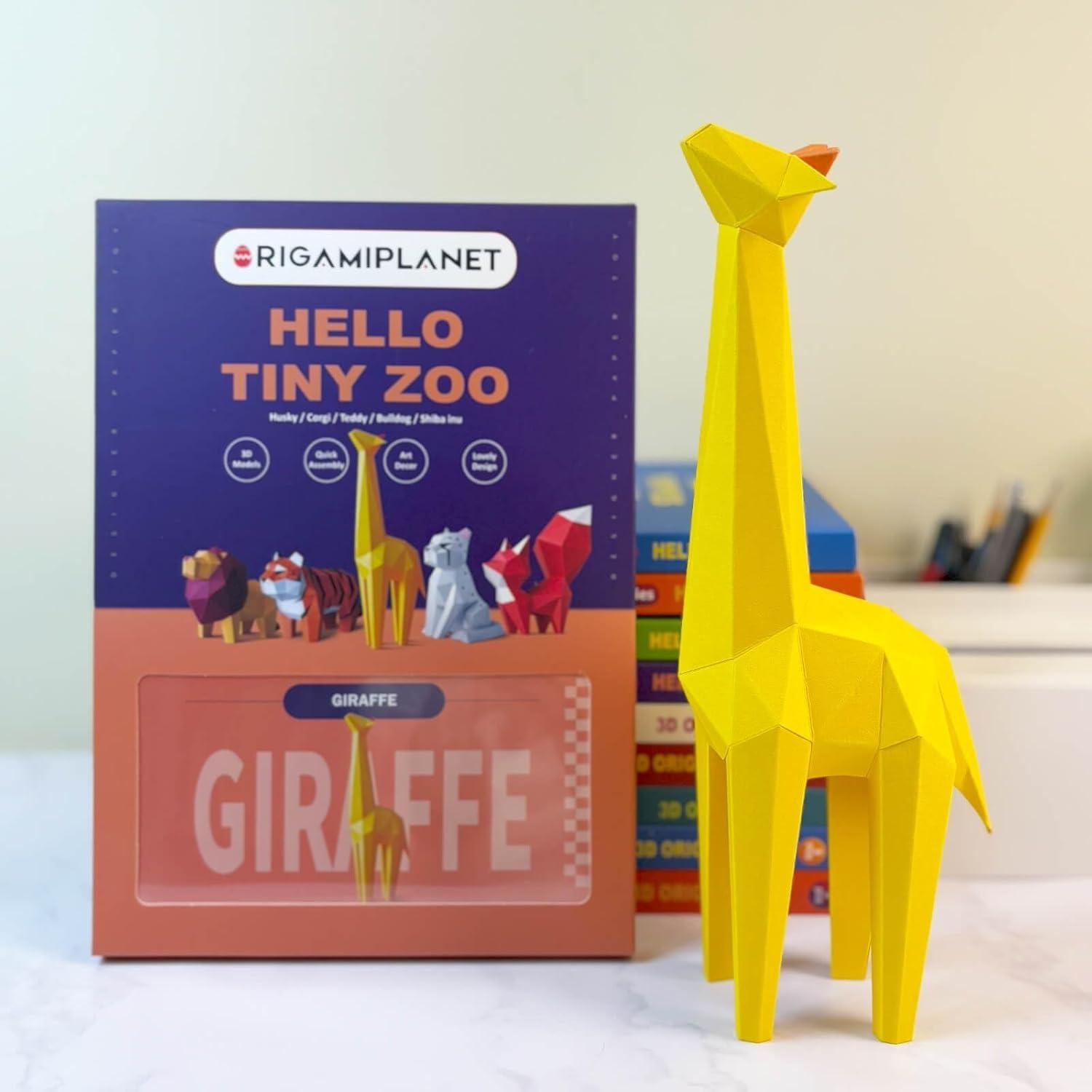 Kit de Artesanía en Papel 3D Giraffe OrigamiPlanet - DIY Decoración