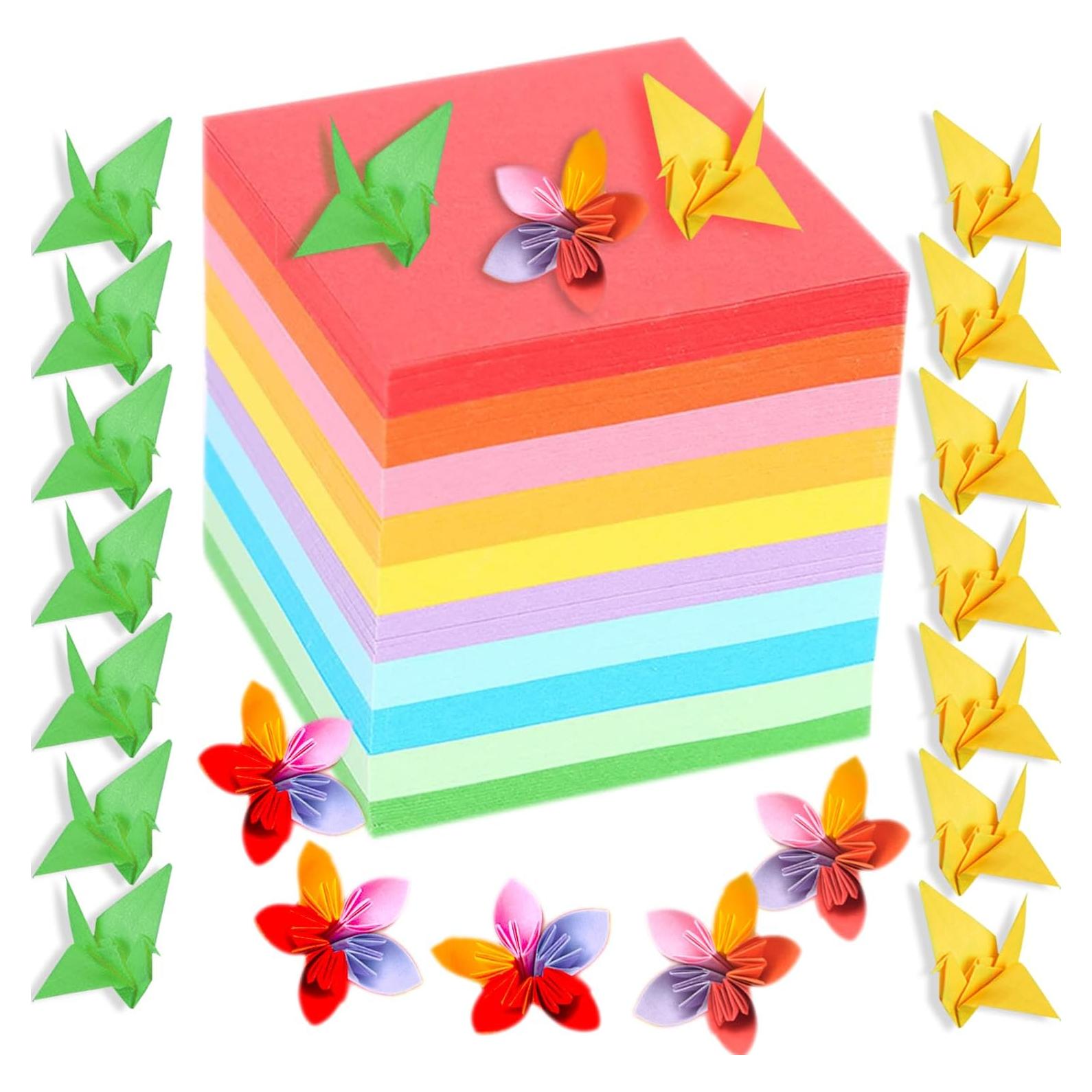 Papel de Origami Cuadrado 10x10cm 100 Hojas 10 Colores Hvogvok