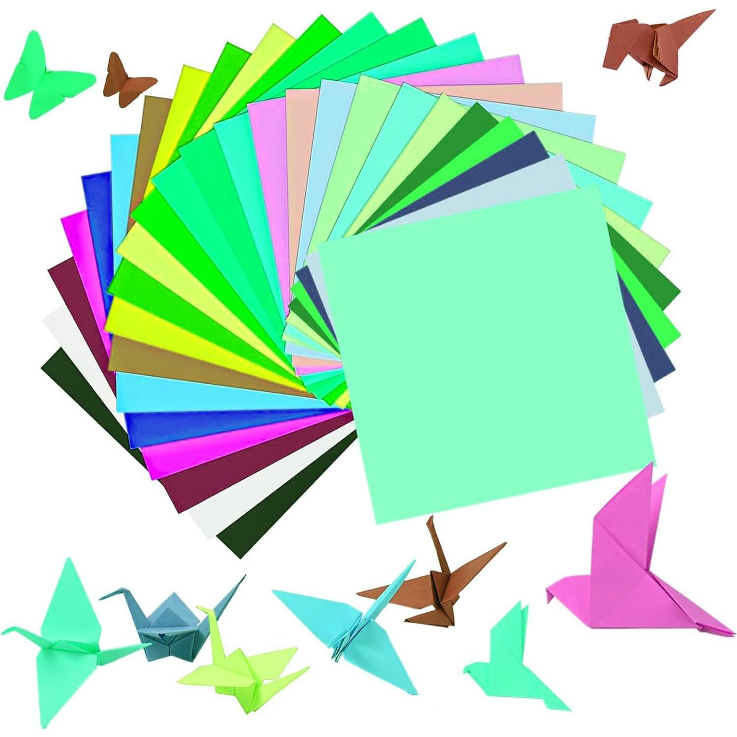 Papel de Origami Cuadrado 10x10cm 100 Hojas 10 Colores Hvogvok