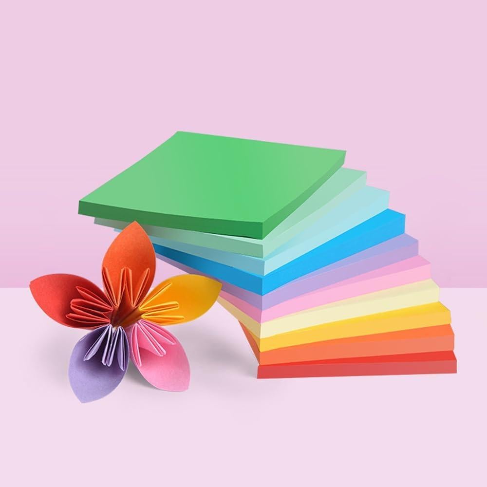 Papel de Origami Cuadrado 10x10cm 100 Hojas 10 Colores Hvogvok