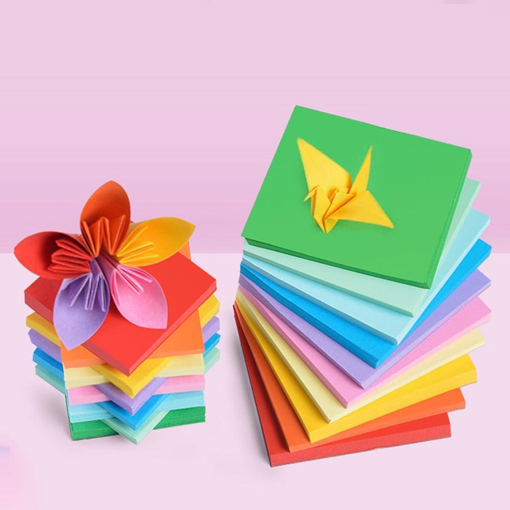 Papel de Origami Cuadrado 10x10cm 100 Hojas 10 Colores Hvogvok