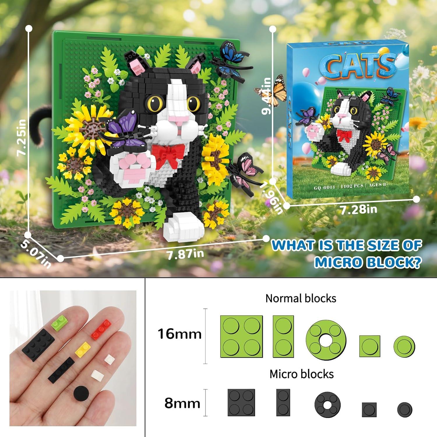 Juego de Bloques de Construcción 3D BseSparklion Gato 1402 PCS