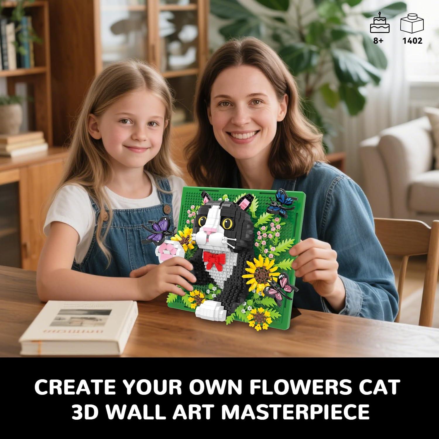 Juego de Bloques de Construcción 3D BseSparklion Gato 1402 PCS