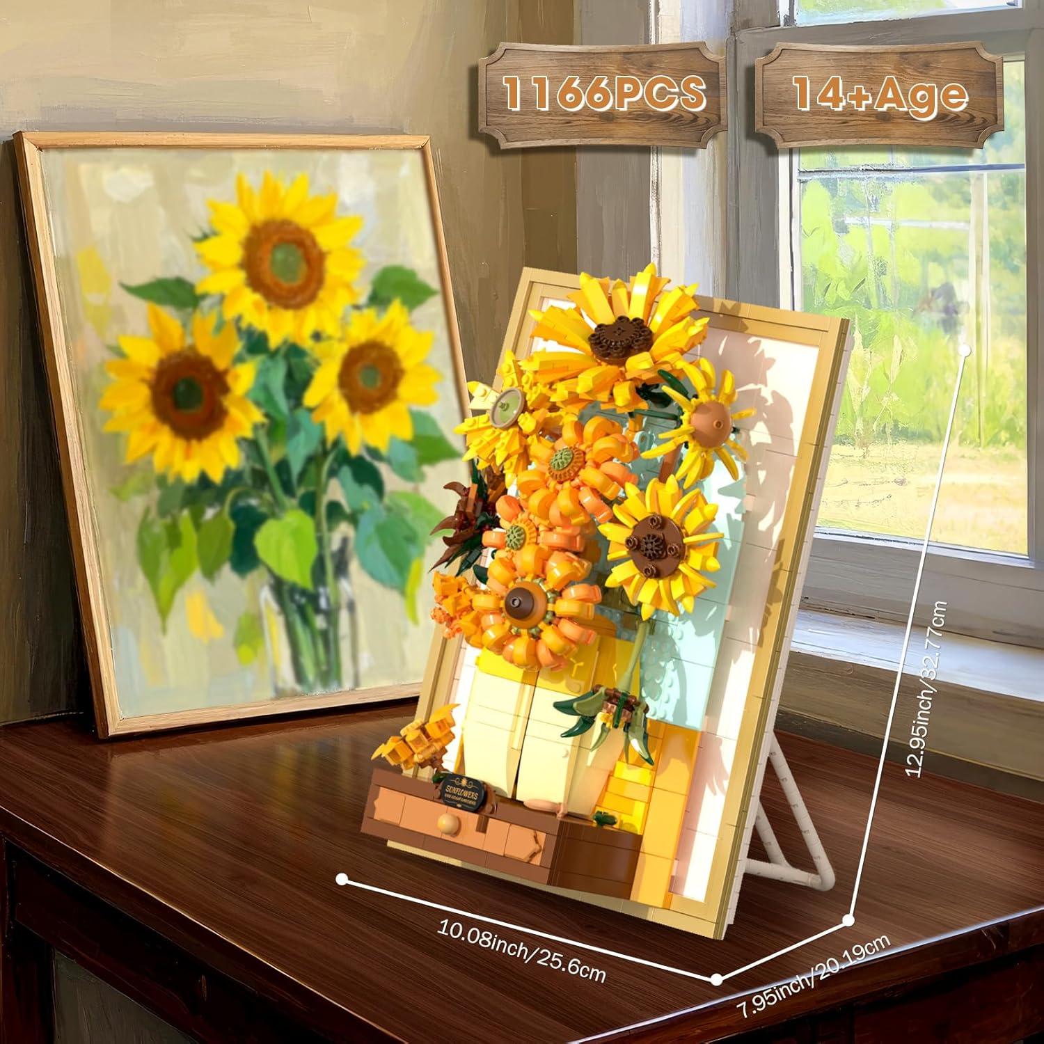 Conjunto de Bloques de Construcción Girasol Van Gogh 1166 Piezas