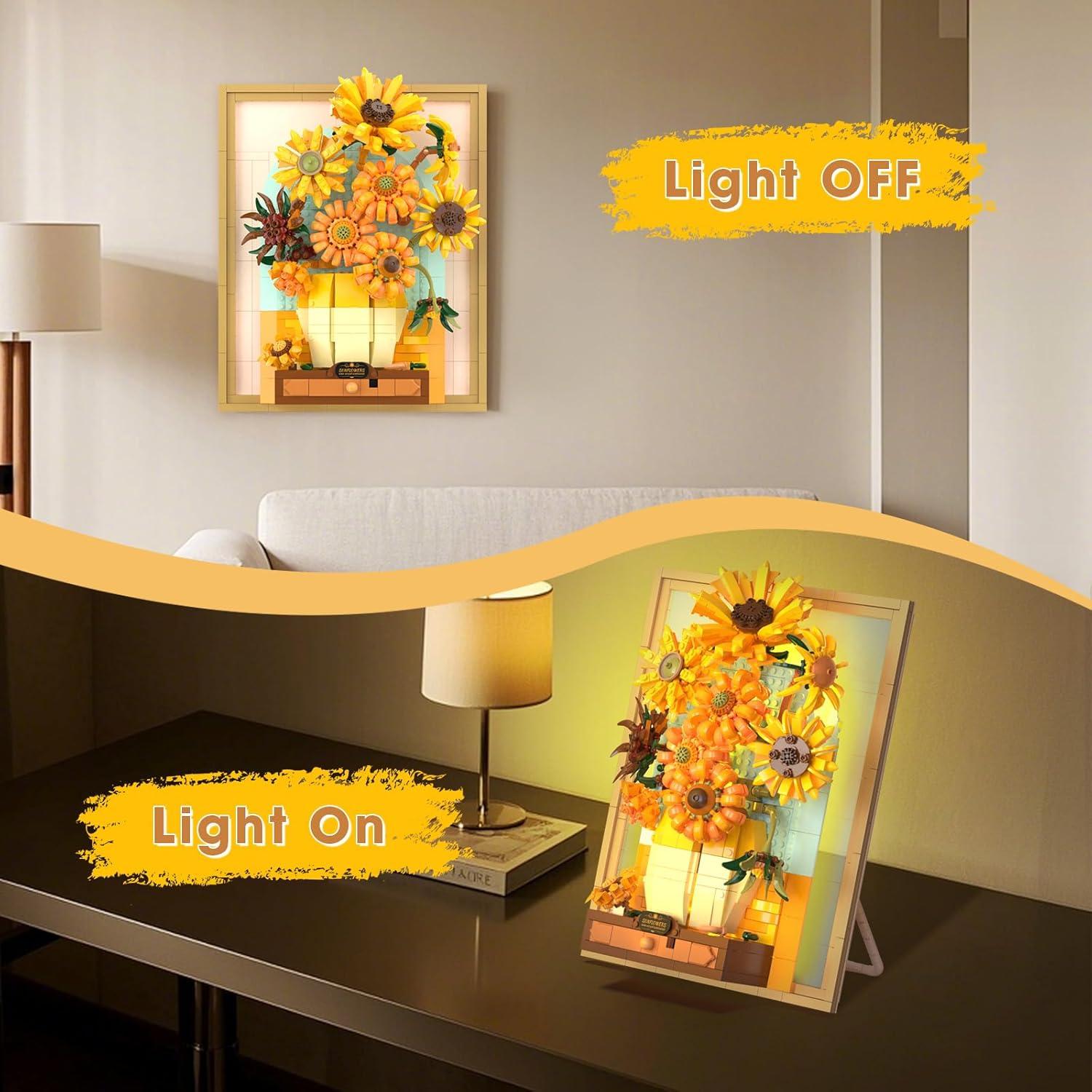 Conjunto de Bloques de Construcción Girasol Van Gogh 1166 Piezas