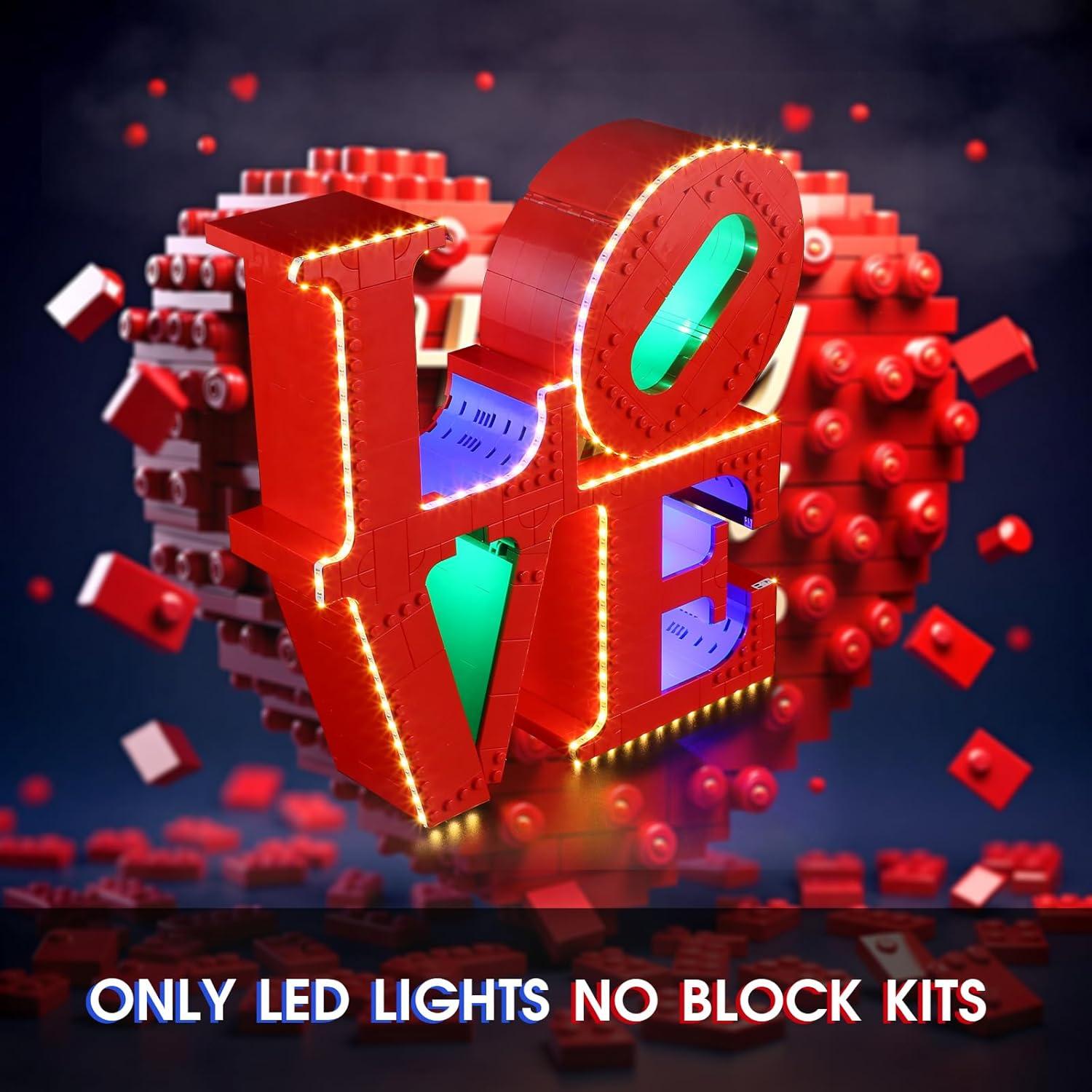 Juego de Luz LED Vaodest para Lego 31214 Escultura Amor