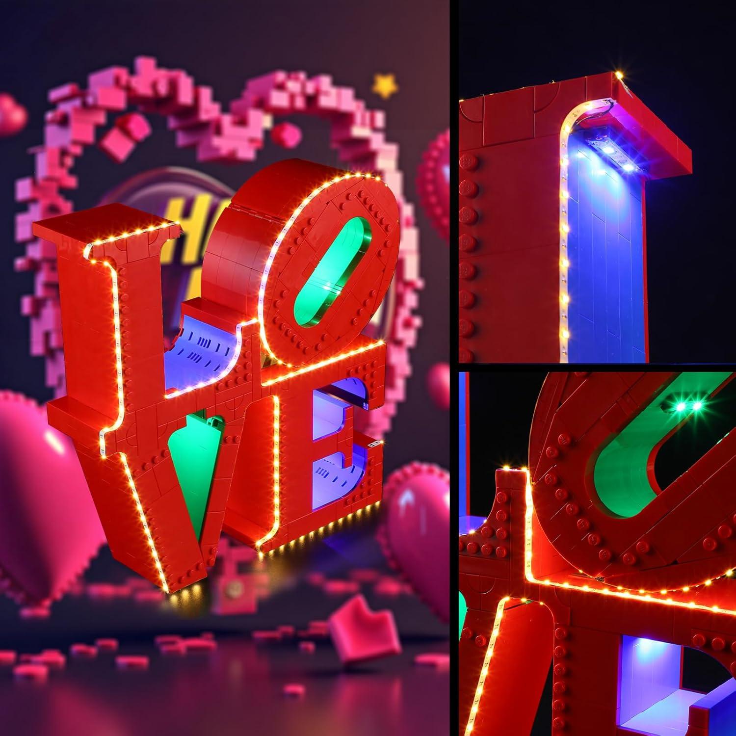 Juego de Luz LED Vaodest para Lego 31214 Escultura Amor