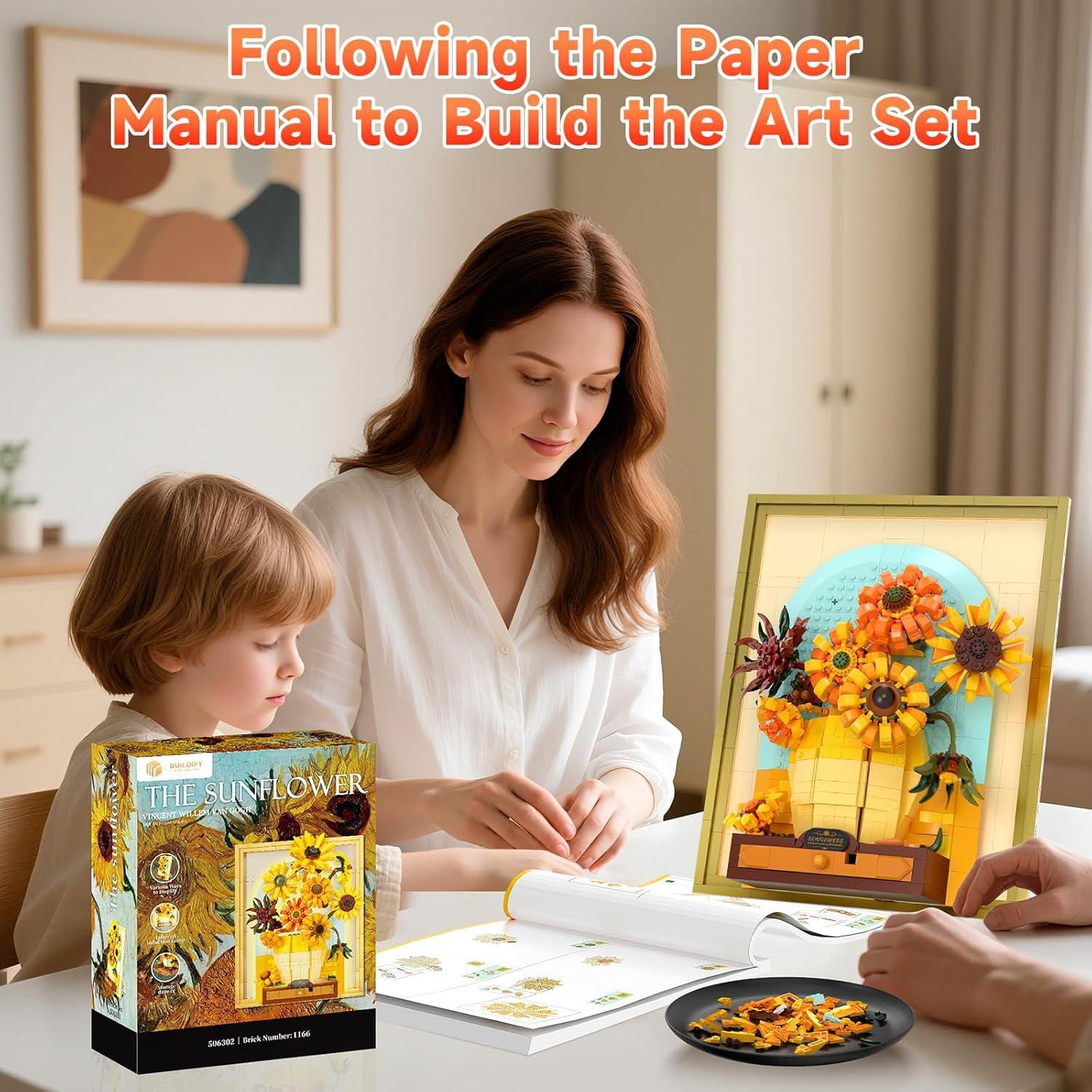 Juego de Bloques de Construcción Girasoles Letoways 1166 PCS