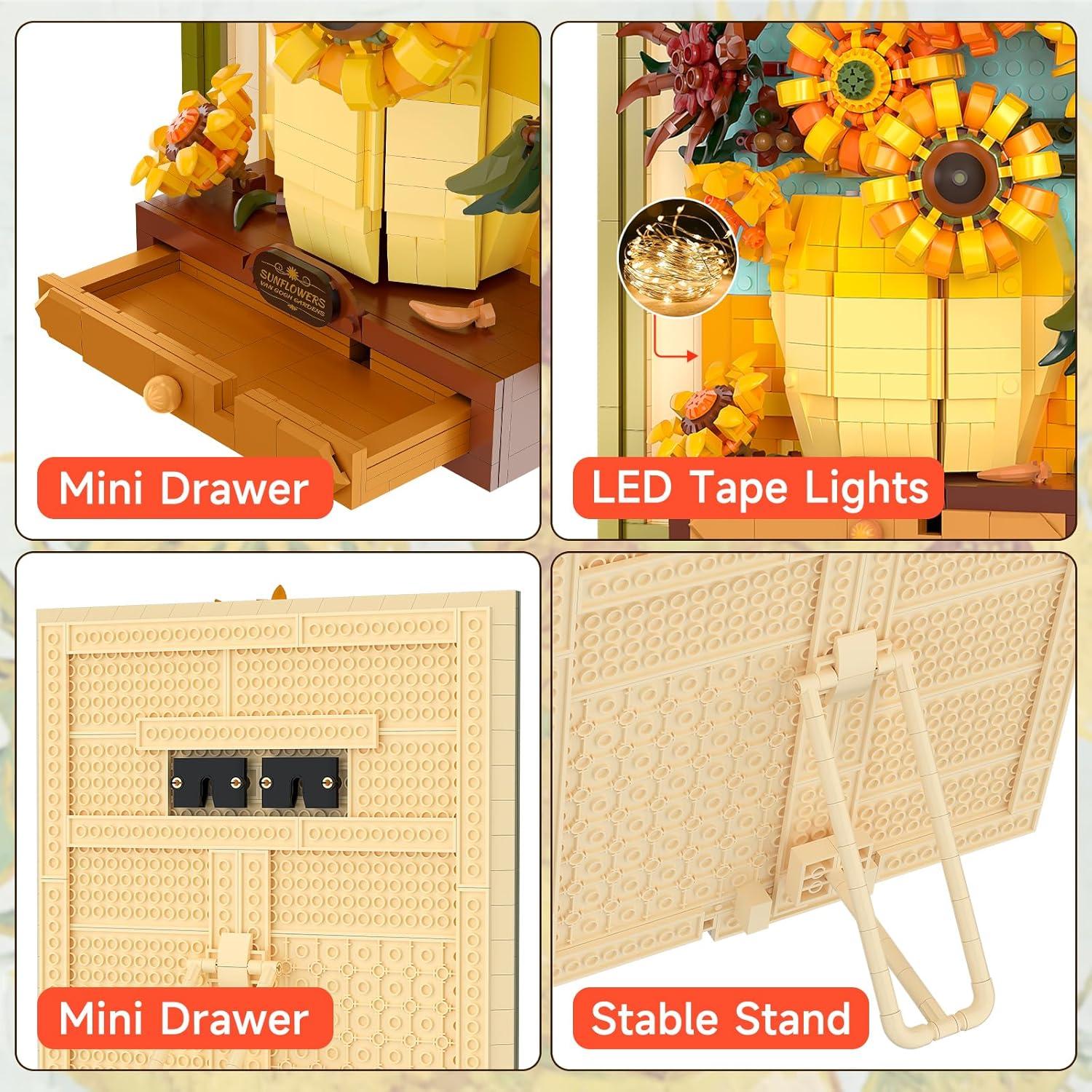 Juego de Bloques de Construcción Girasoles Letoways 1166 PCS