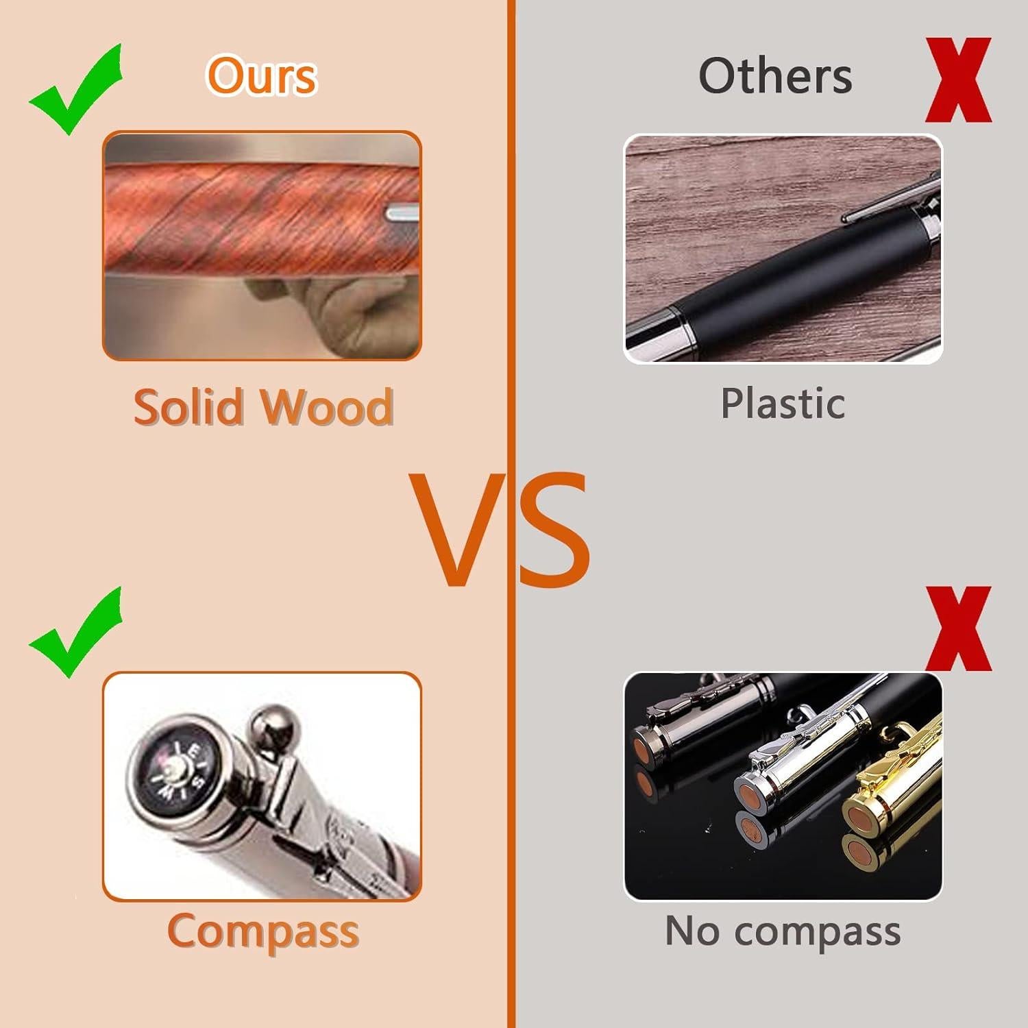 Bolígrafo táctico SHALORY con clip y recargas extra