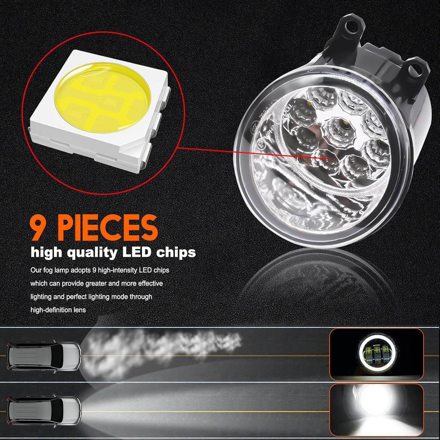 Luz de Niebla LED Qobsos para Toyota Camry 2012-2014, 6000K