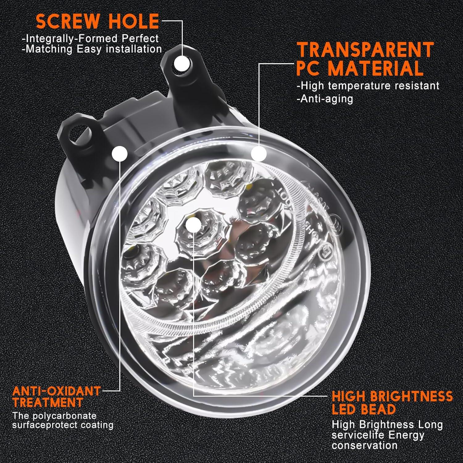 Luz de Niebla LED Qobsos para Toyota Camry 2012-2014, 6000K