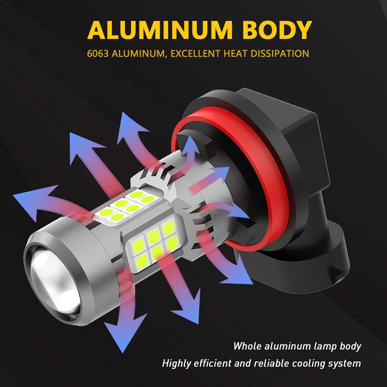 Bombillas LED de Niebla PHINLION H11 H8 Azul Hielo 3200 Lúmenes