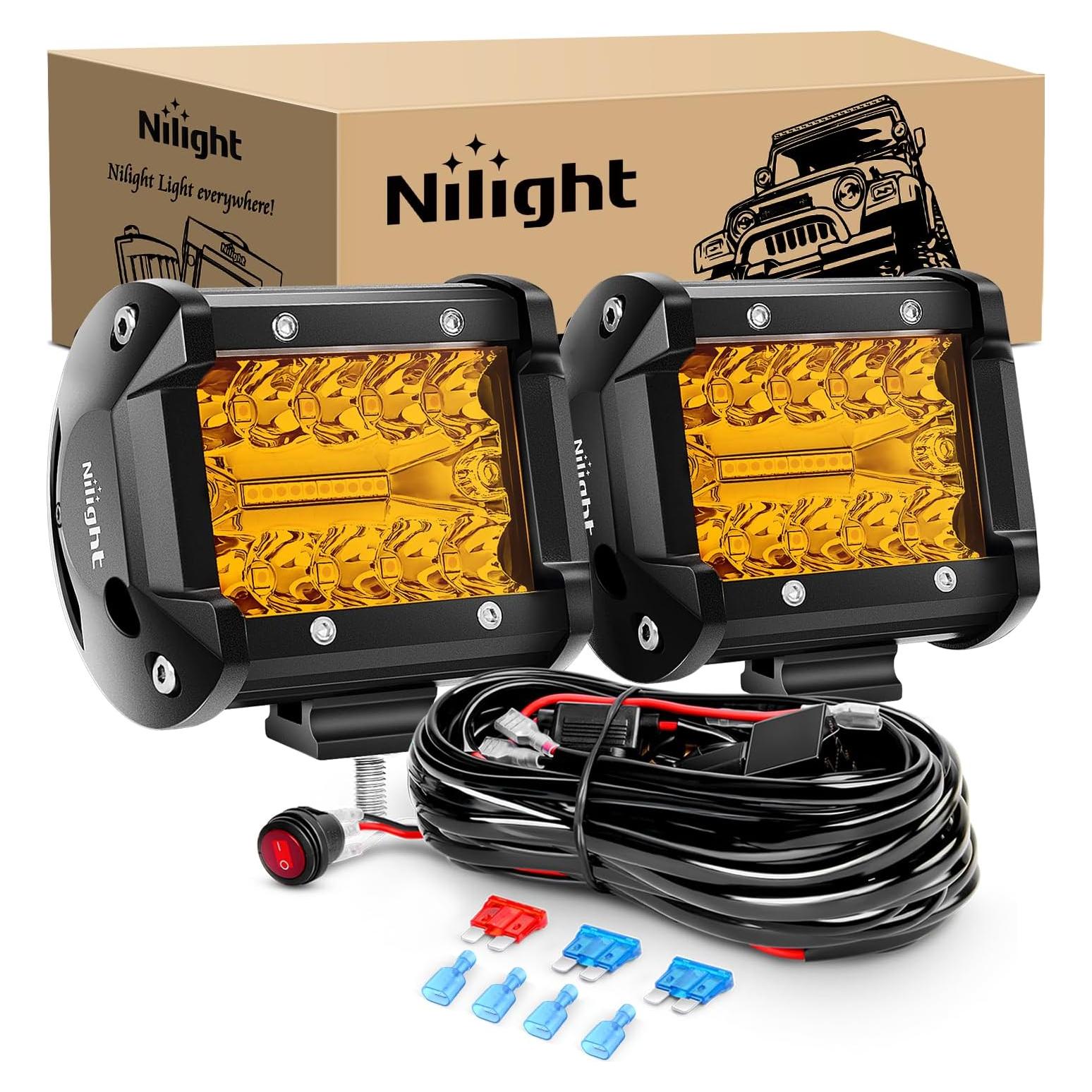 Nilight Pods LED 4" Ámbar 60W Combo Luz Niebla y Spot
