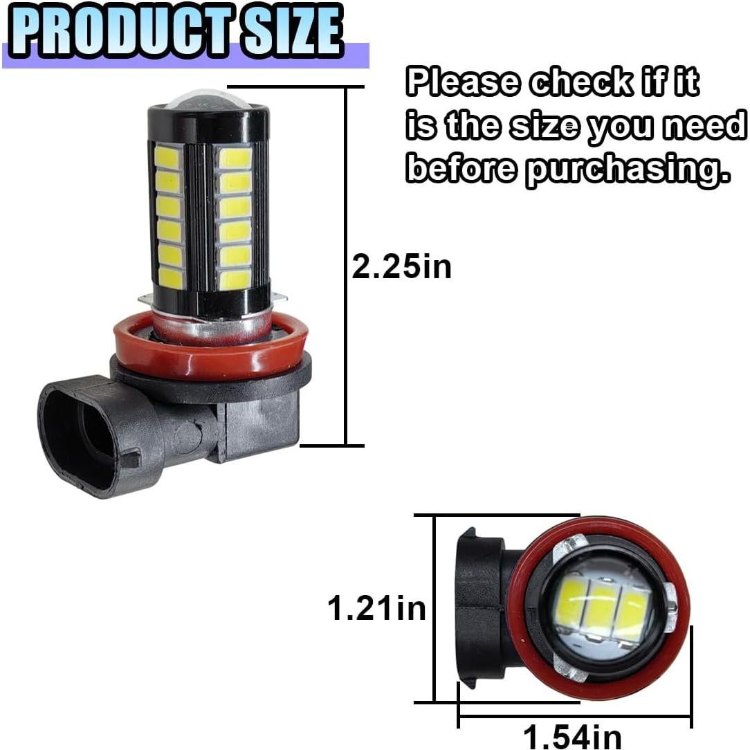 2 Bombillas LED H11 LHDOS Luz de Niebla 1500 Lumen 6500K
