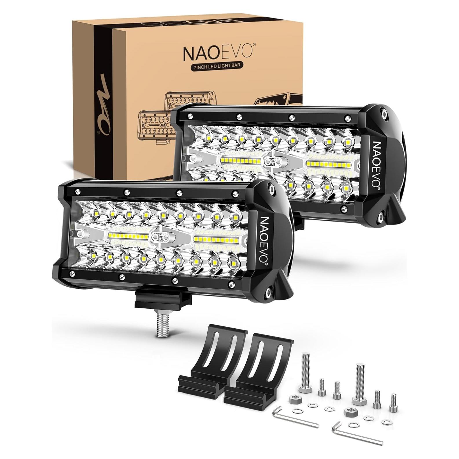 Barra de Luz LED NAOEVO 17.78cm 240W 24000LM Blanca