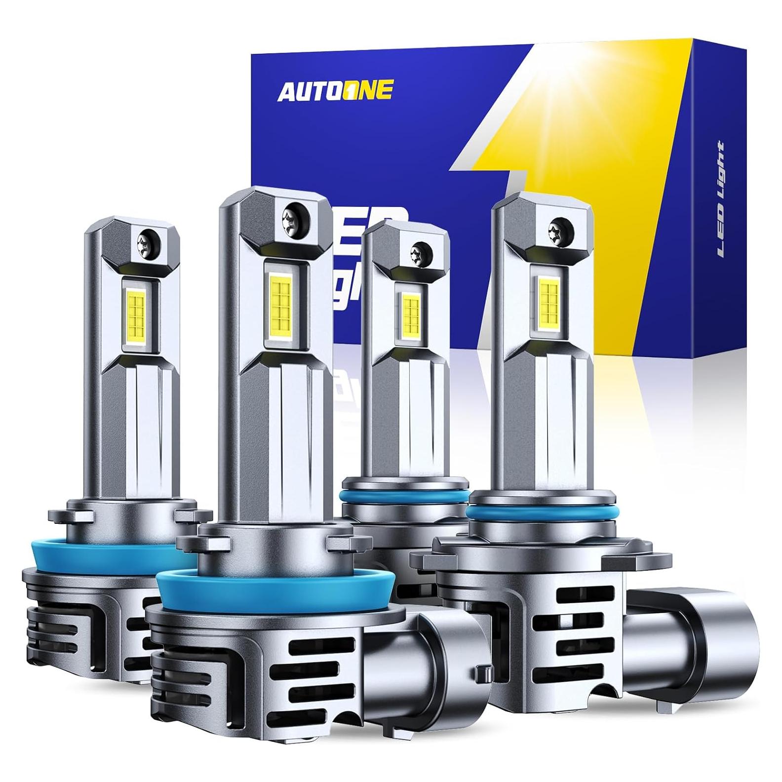 Bombillas LED AUTOONE H11 9005 70000LM 6500K Paquete de 4