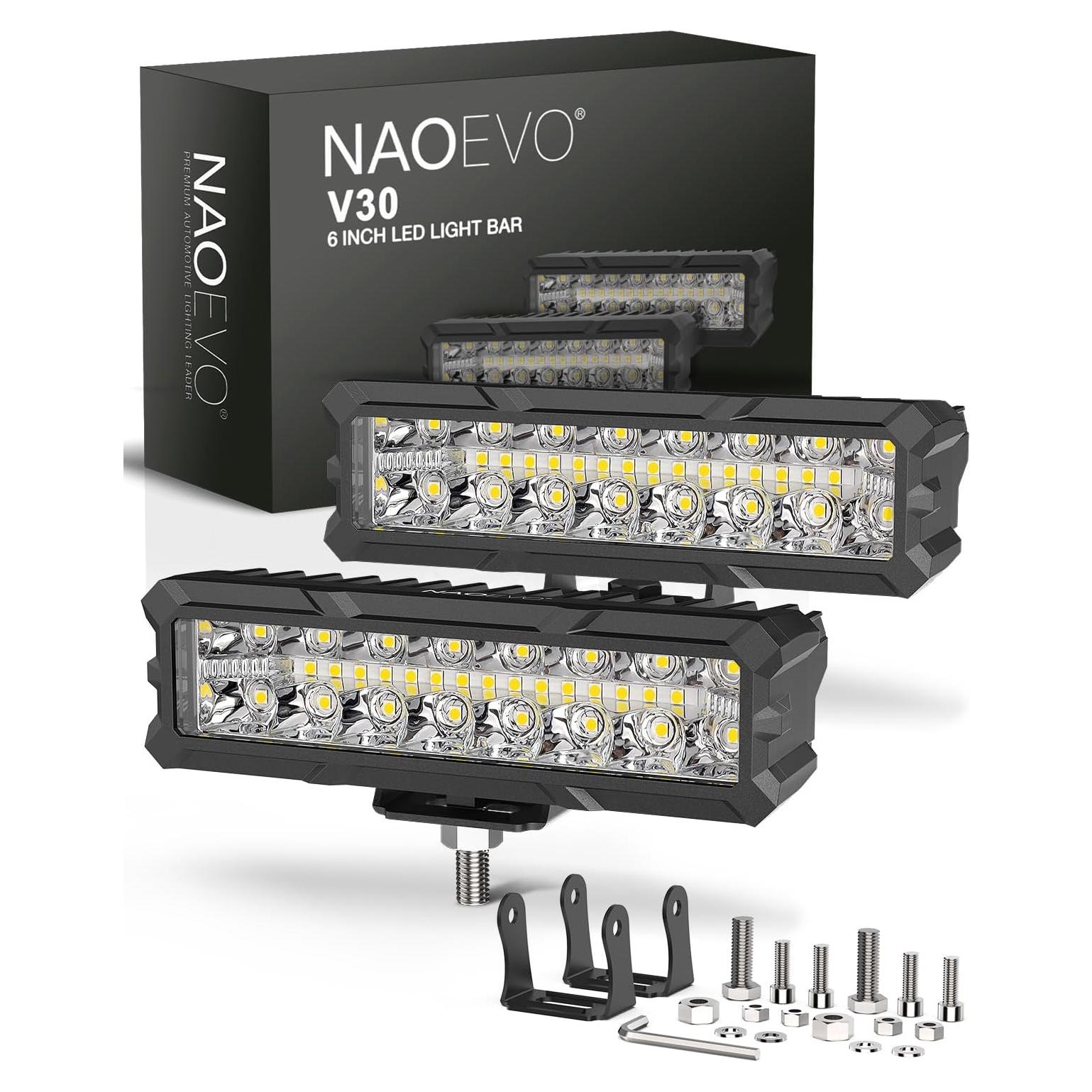 Barra de Luz LED NAOEVO 6 Pulgadas 50W 4000LM Blanca