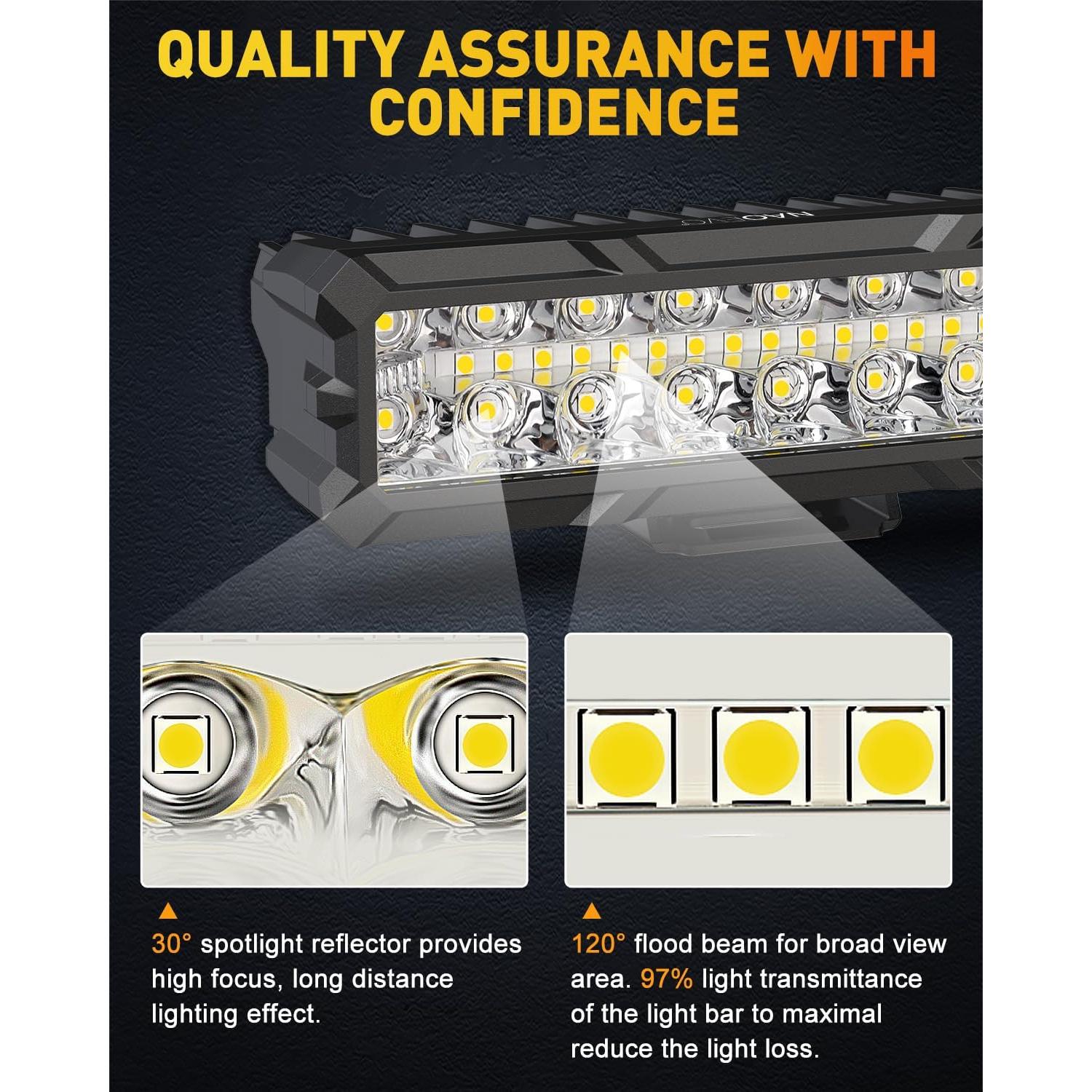 Barra de Luz LED NAOEVO 6 Pulgadas 50W 4000LM Blanca