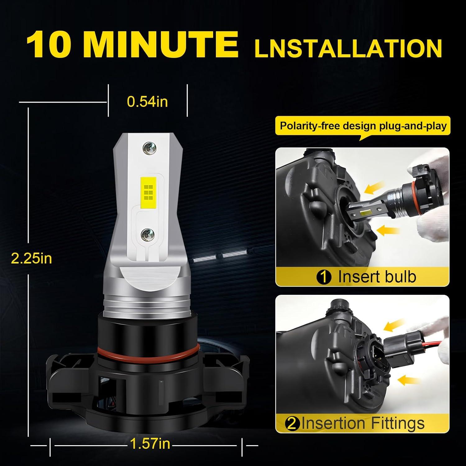 Bombillas LED Antiniebla PSX24W 2504 LEDYOTRY 4000LM 6000K